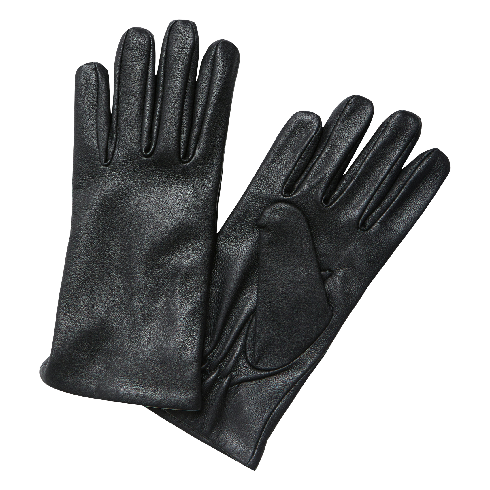 Einfarbige Handschuhe aus Leder SELECTED Schwarz