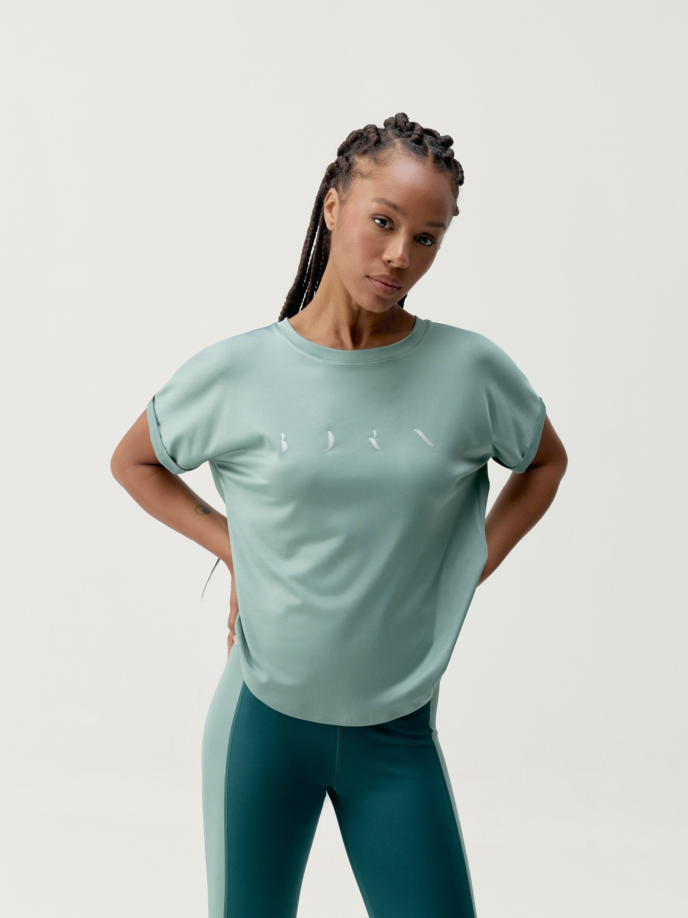 Short-sleeved azami t-shirt BORN LIVING YOGA Green