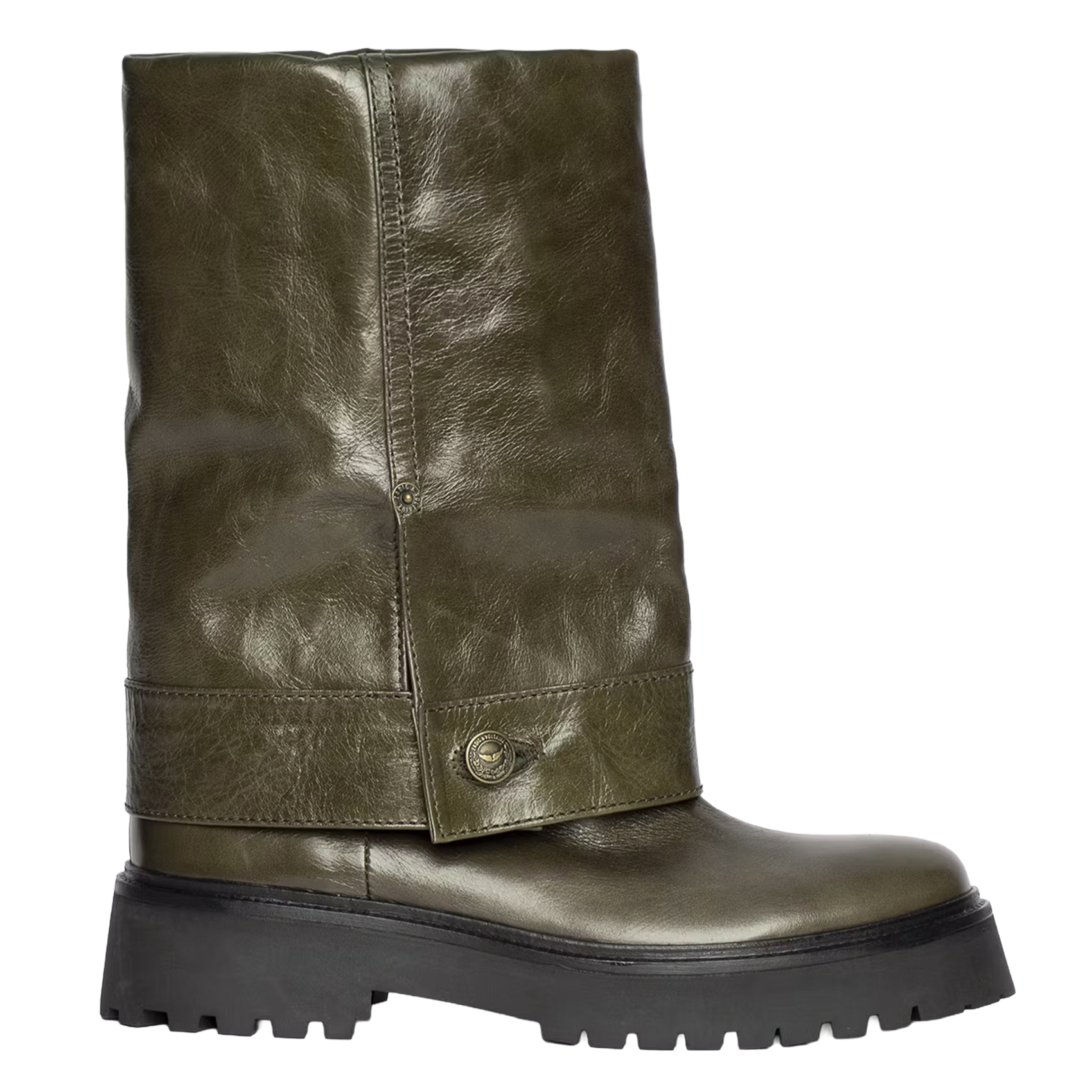 Vintage effect leather pants effect boots ZADIG&VOLTAIRE Green