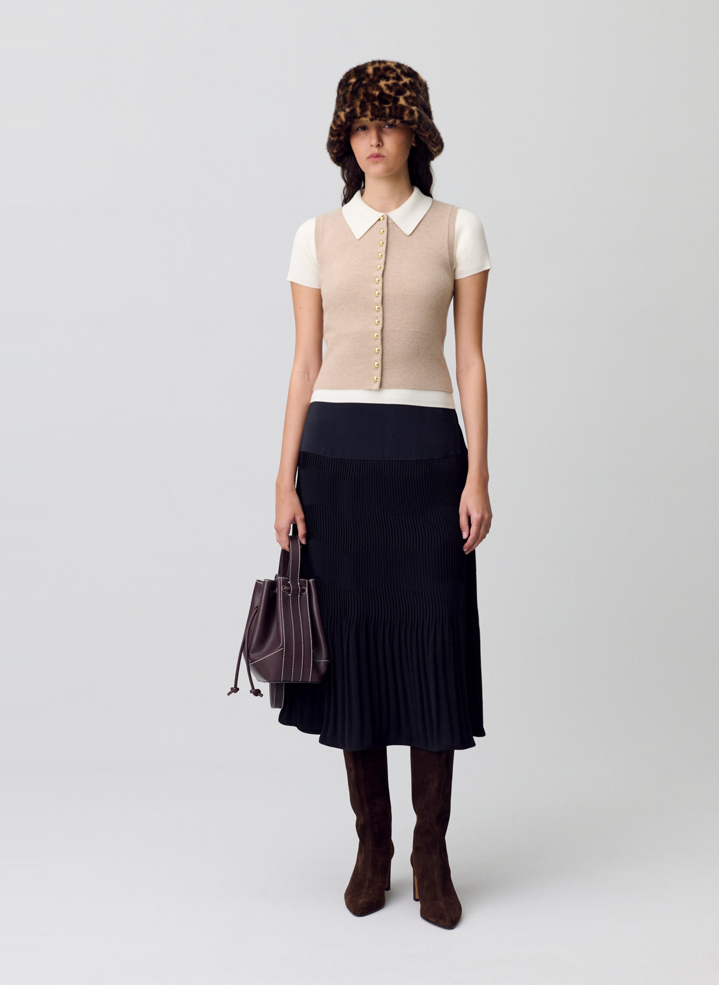 Long high-waisted skirt CLAUDIE PIERLOT Black