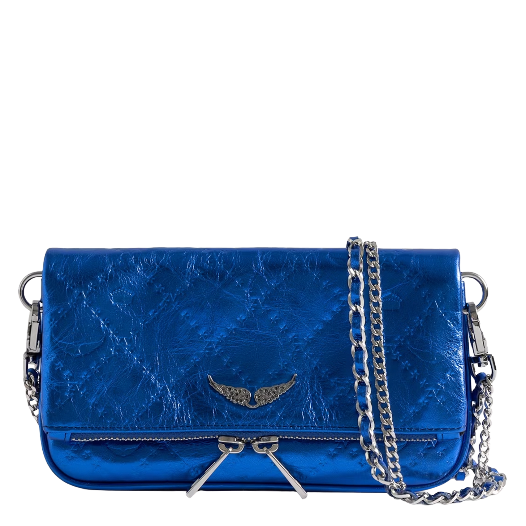 Glanzende, leren crossbodytas ZADIG&VOLTAIRE Blauw