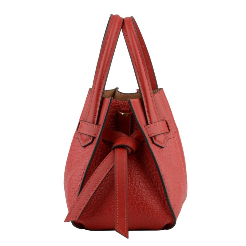 Handbag - cowhide leather POURCHET Red