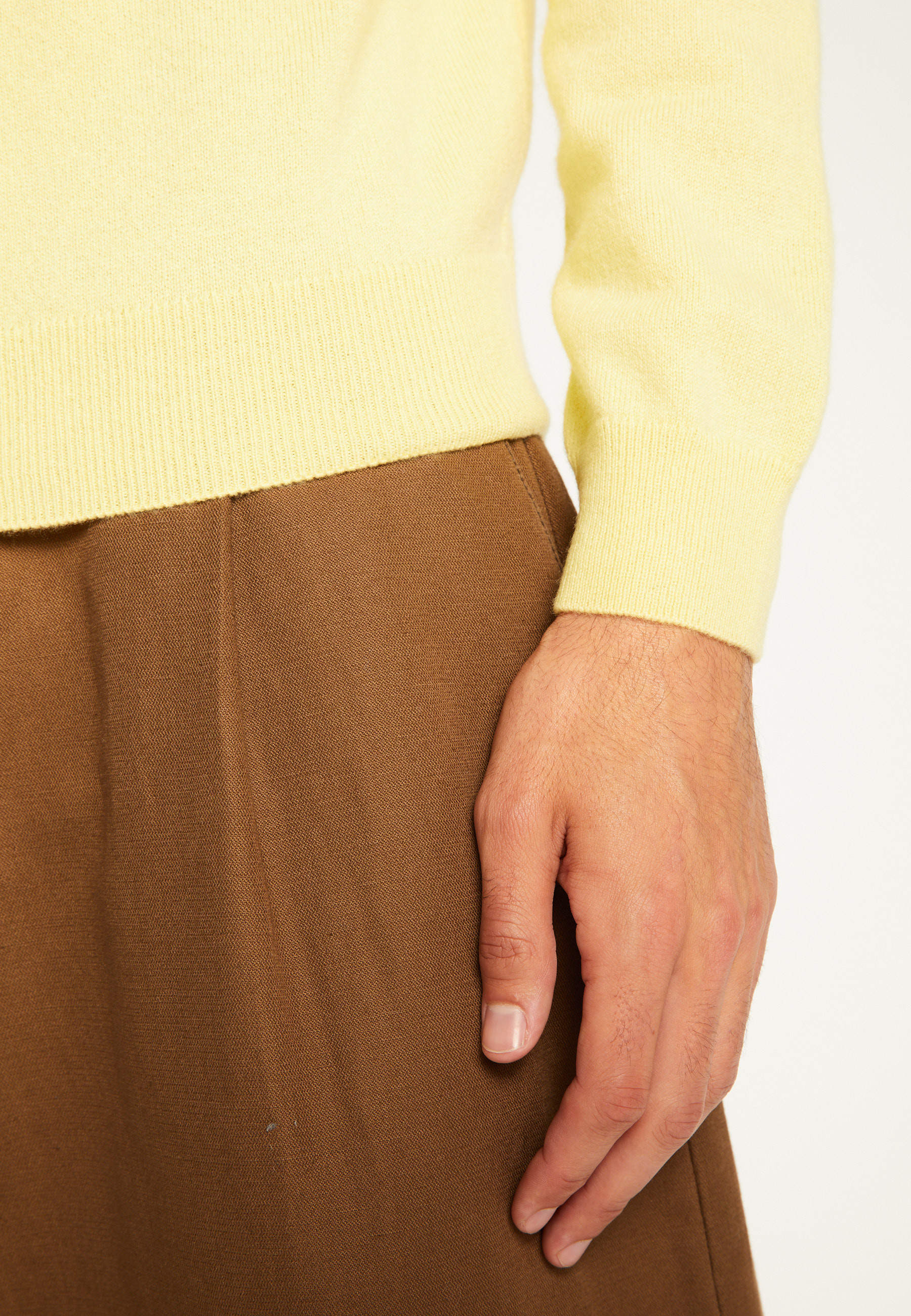 Cashmere polo neck sweater MAISON MONTAGUT Yellow
