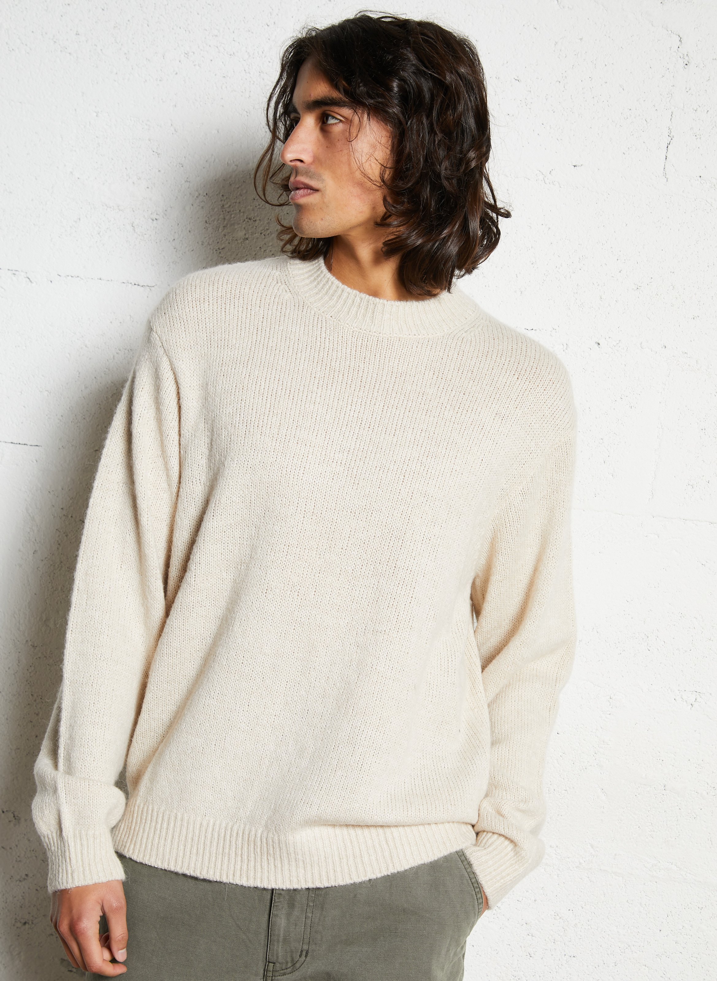 High-neck sweater SOLID Beige