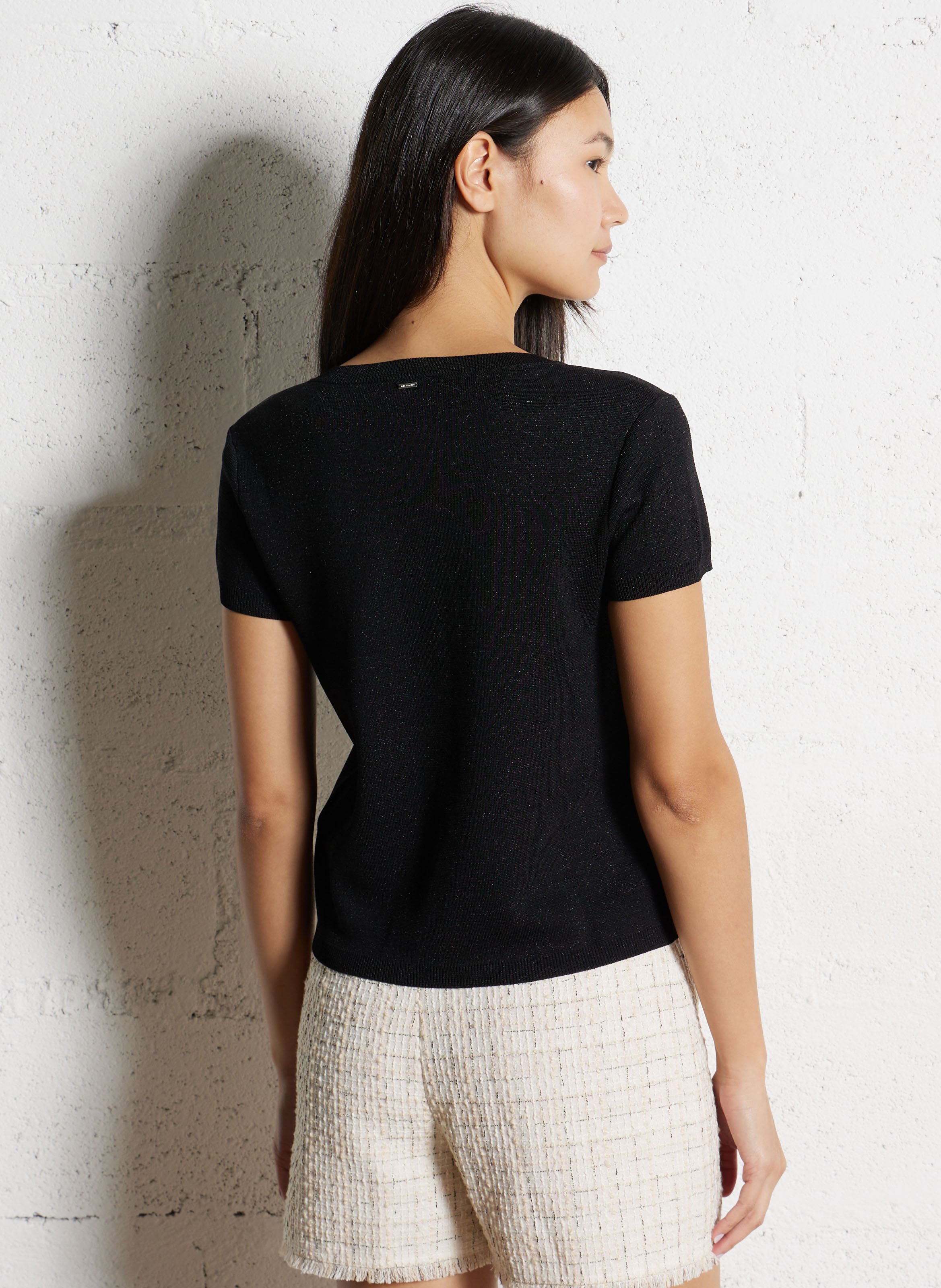 Rechte trui met ronde hals IKKS Zwart