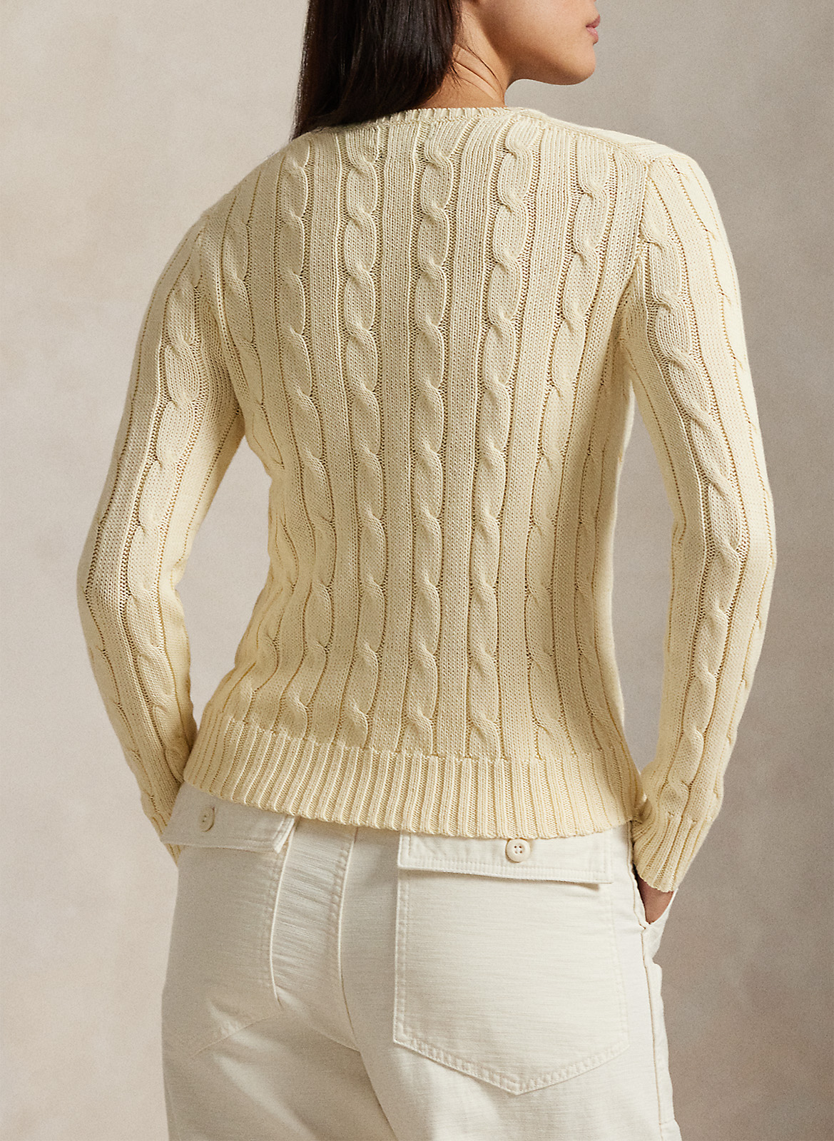 Aansluitende ronde hals trui van katoen POLO RALPH LAUREN Beige