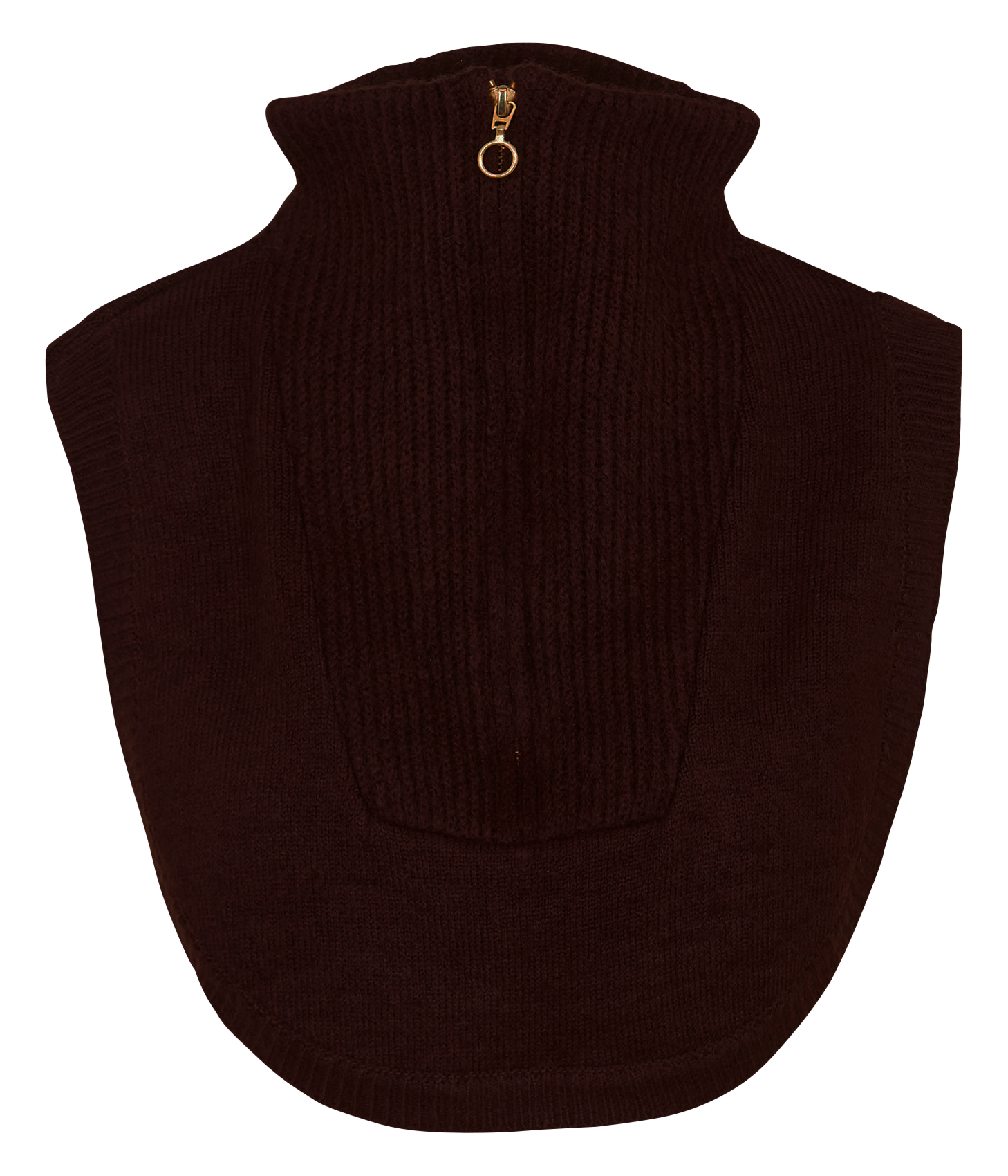 Solid zippered neck accessory I CODE Brown