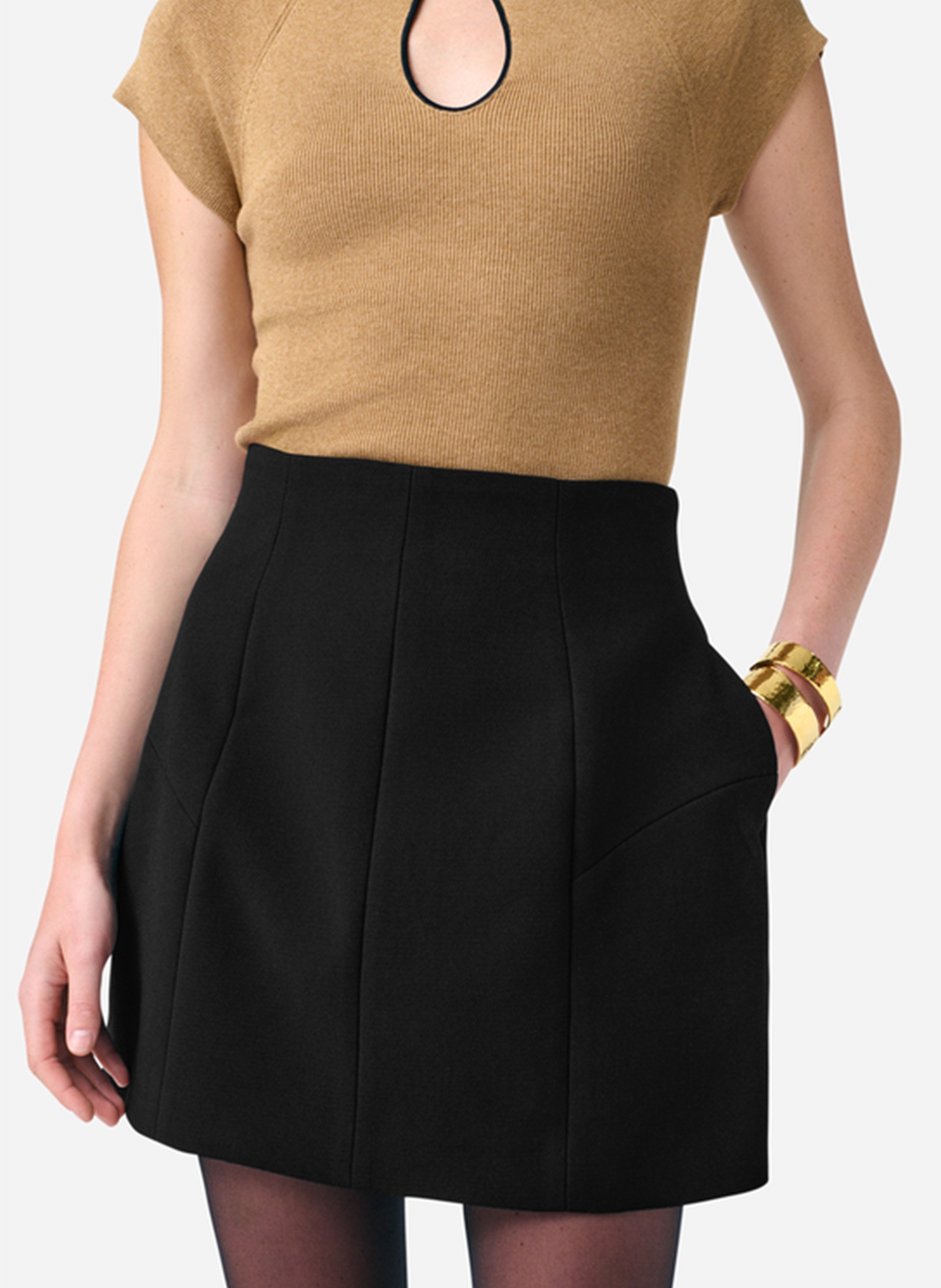 Jupe courte taille haute VANESSA BRUNO Noir