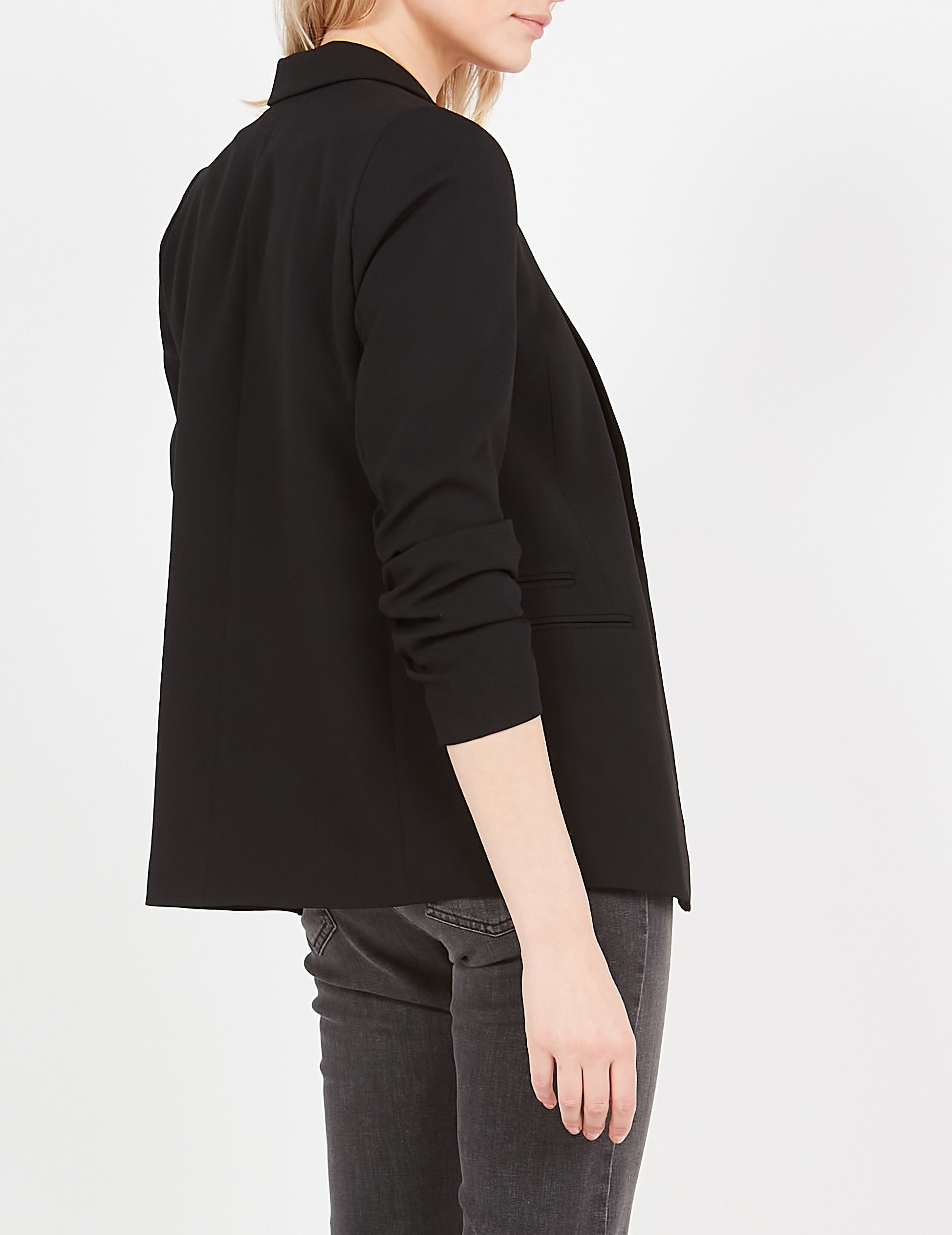 Veste col tailleur en crêpe  IKKS Noir