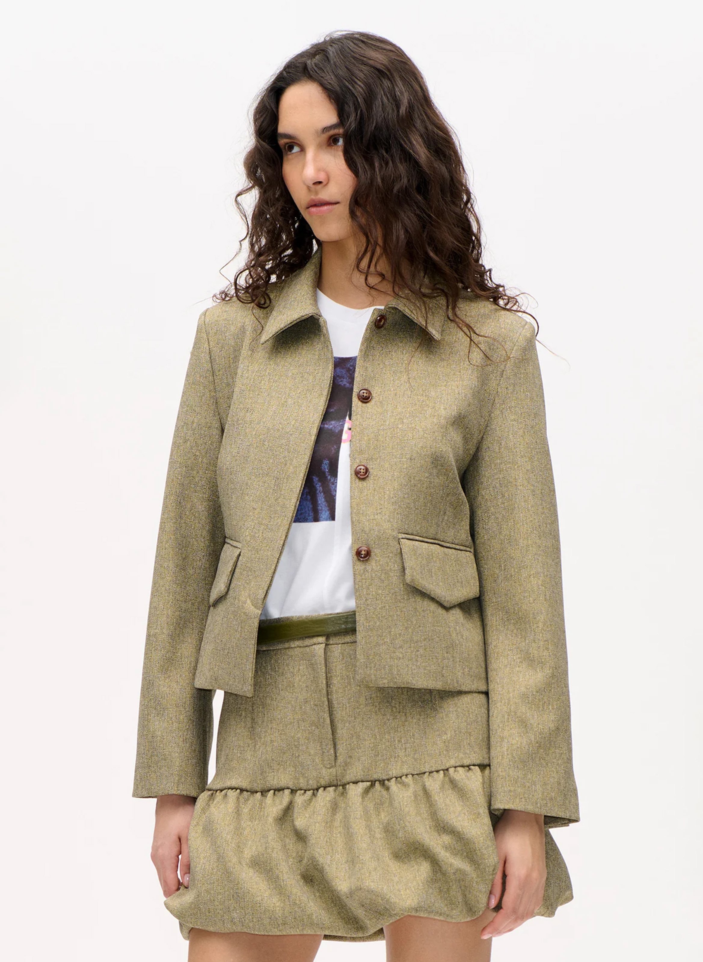 Veste ajustée courte col classique BAUM UND PFERDGARTEN Kaki