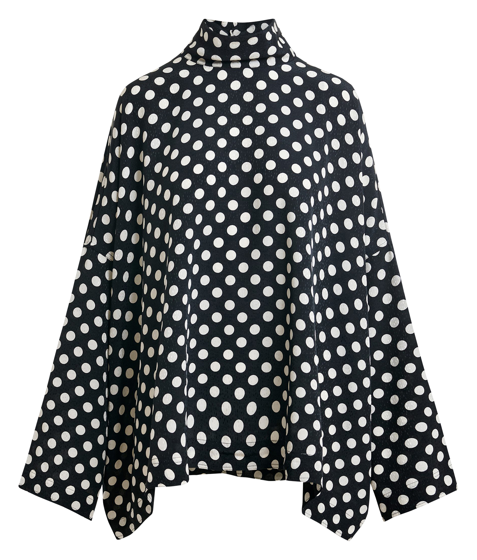 <p>Top Oversize mit Stehkragen und Print</p> ESSENTIEL ANTWERP Schwarz