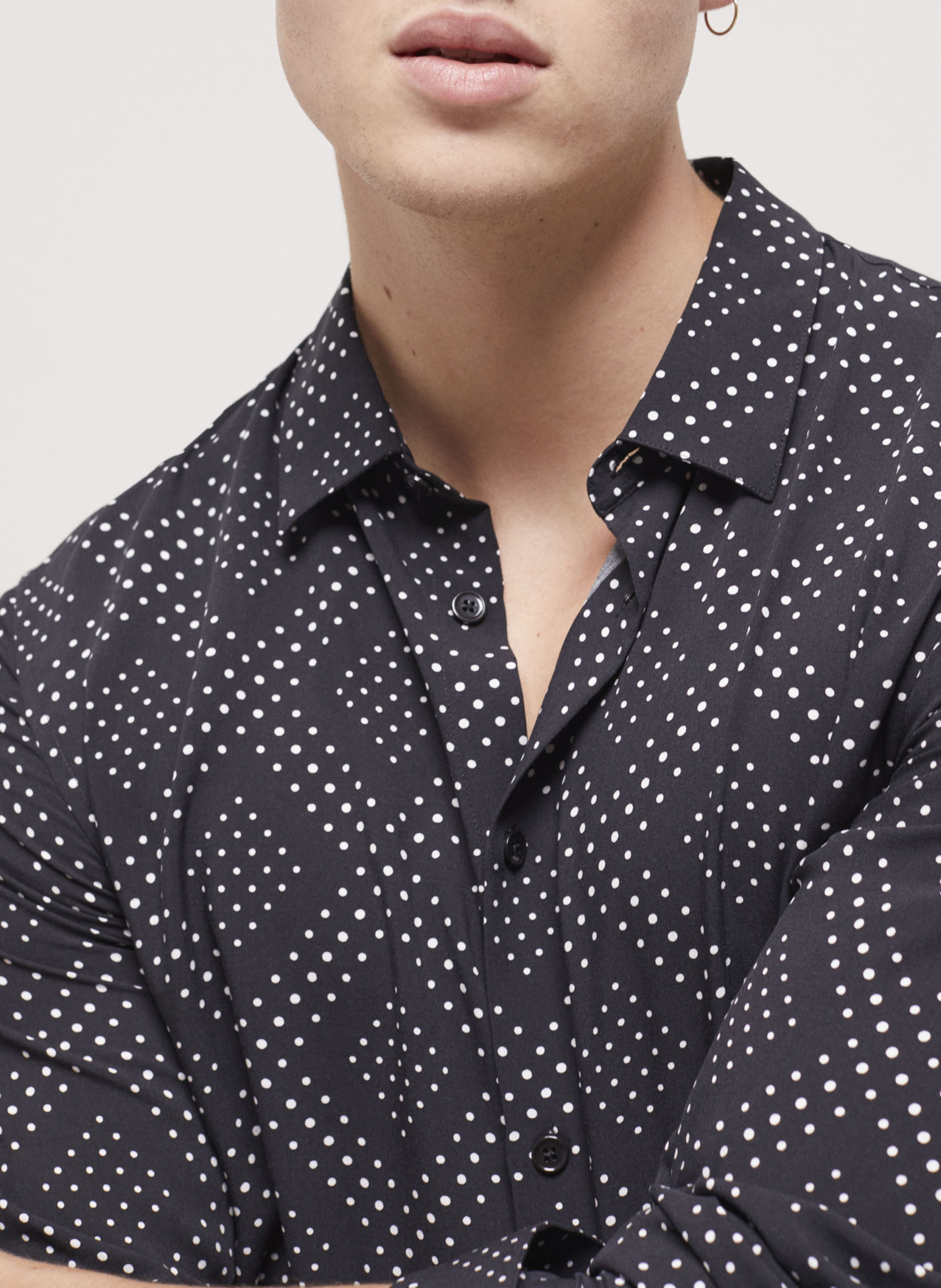 Chemise à strass en viscose THE KOOPLES Noir