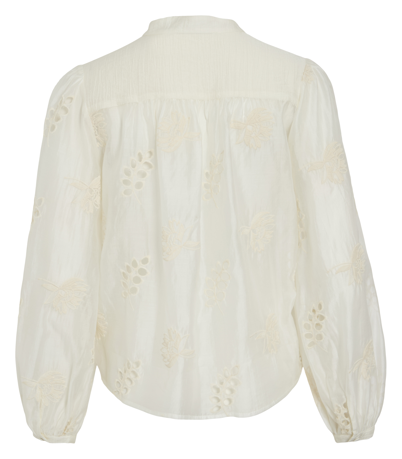 Chemise oversize col V brodée ROUGE EDIT Beige