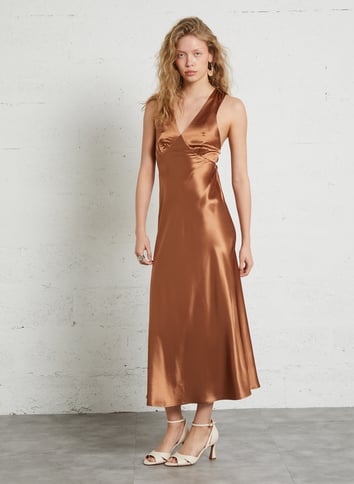 Robe Longue Manches Longues Rouge La Petite Etoile Femme - 2371609-rouge0 Robe Longue Manches Longues Rouge La Petite Etoile Femme - 2371609-rouge0