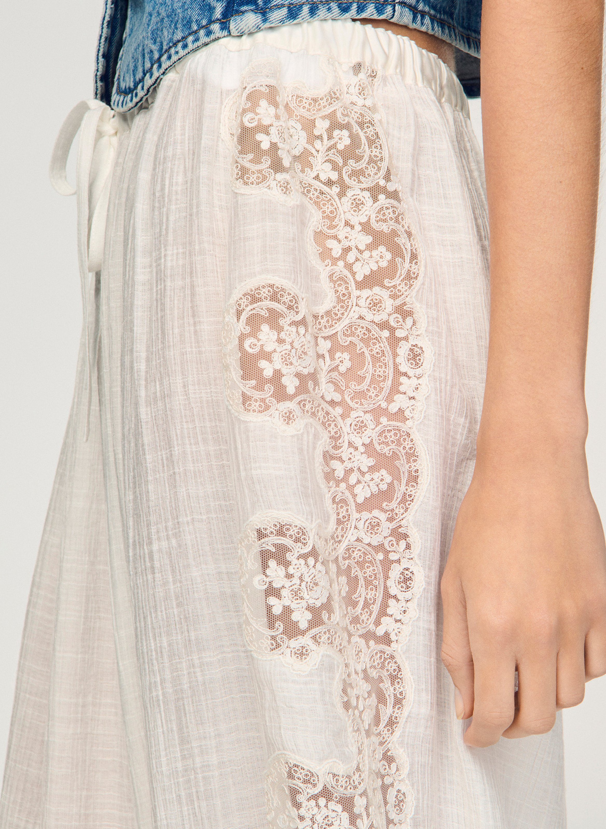 Grote kanten pantalon SANDRO Wit