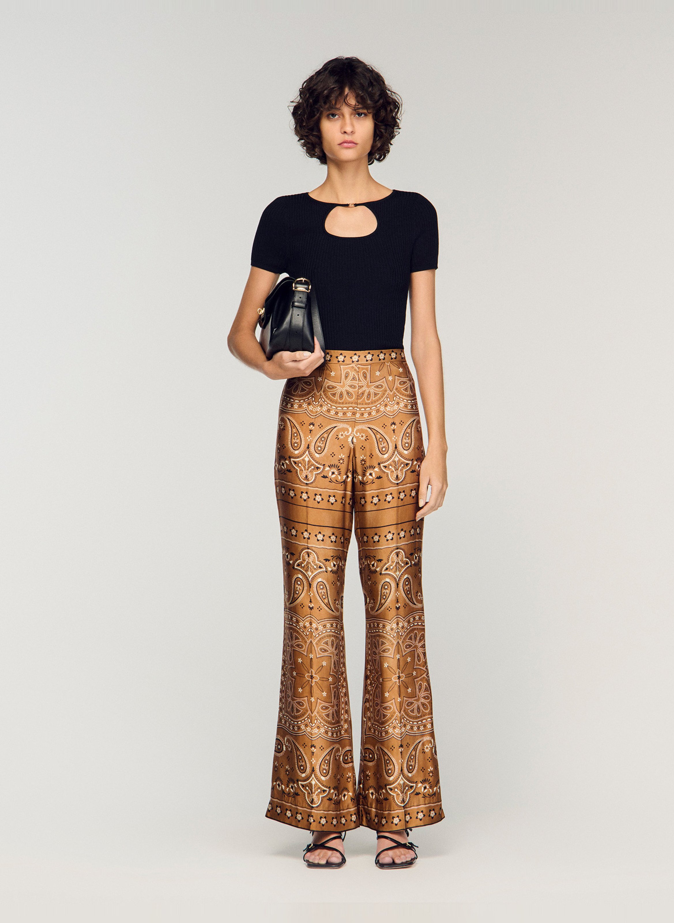 Top ajusté manches courtes  SANDRO Noir