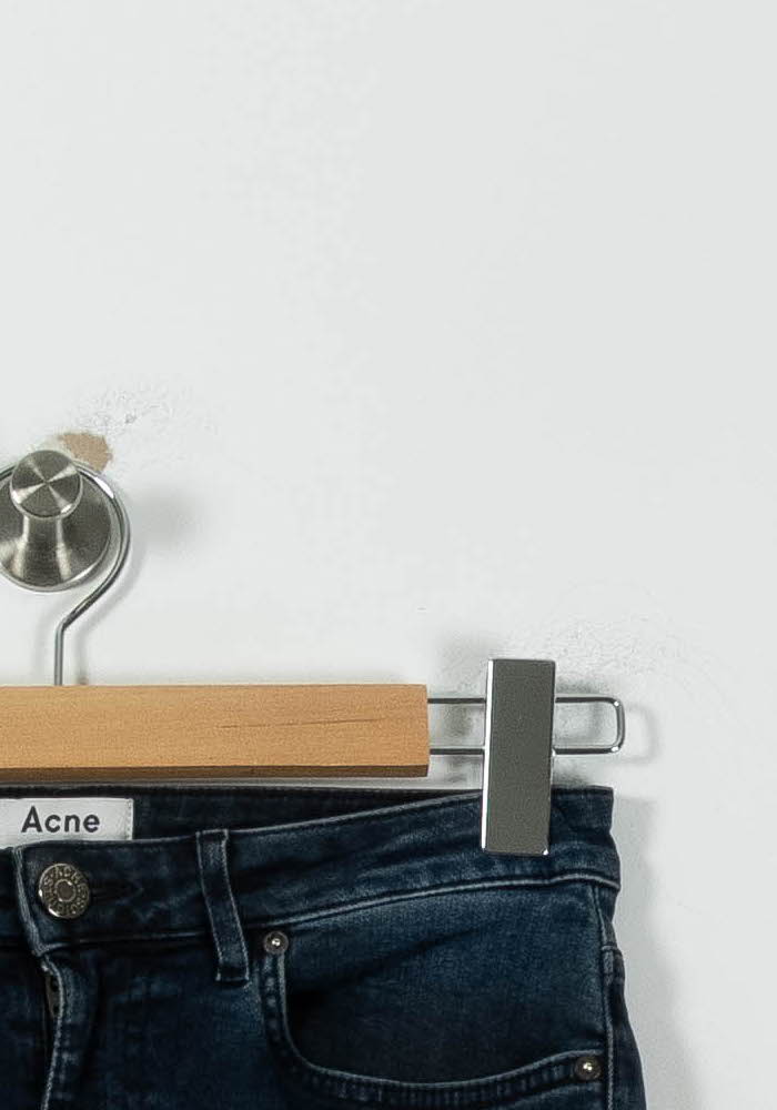 Cropped slim jeans with studs ACNE STUDIOS - Seconde Main Blue