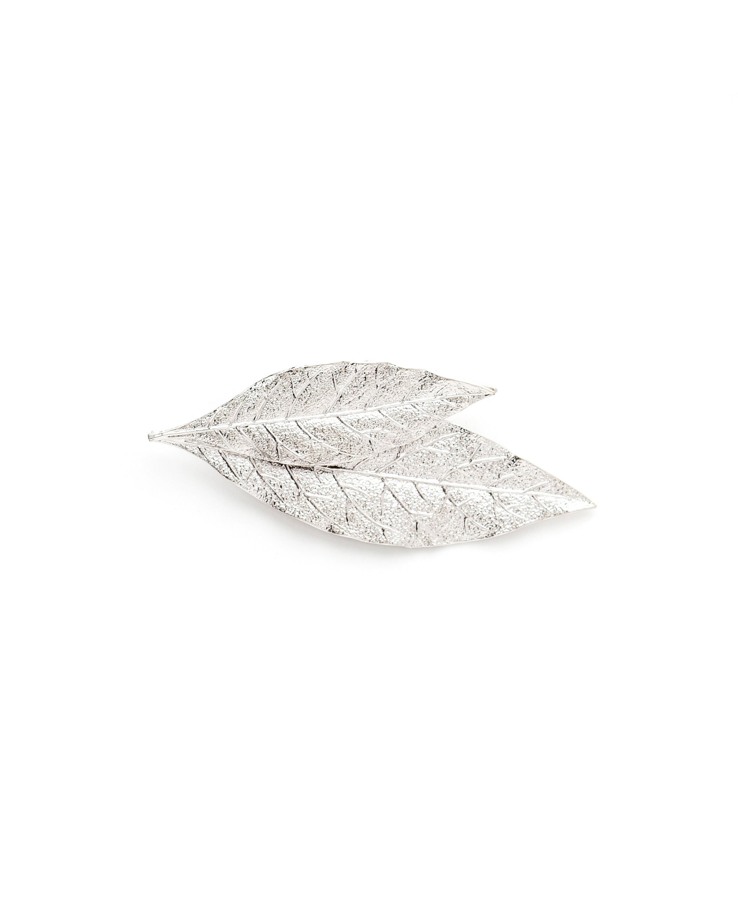 Gold-plated leaf brooch THALIE Argent