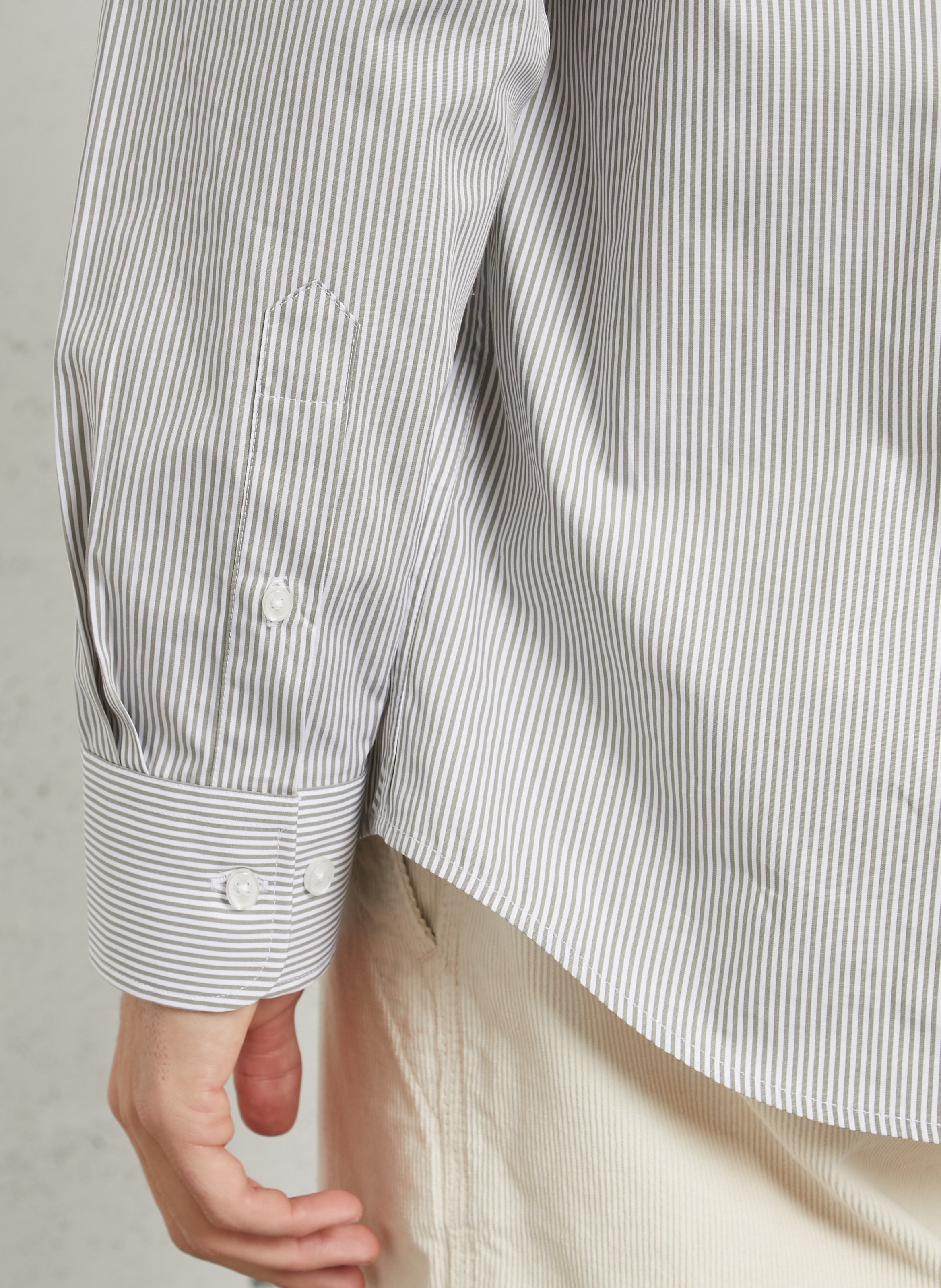 Chemise oversize en coton rayé EDEN PARK Beige