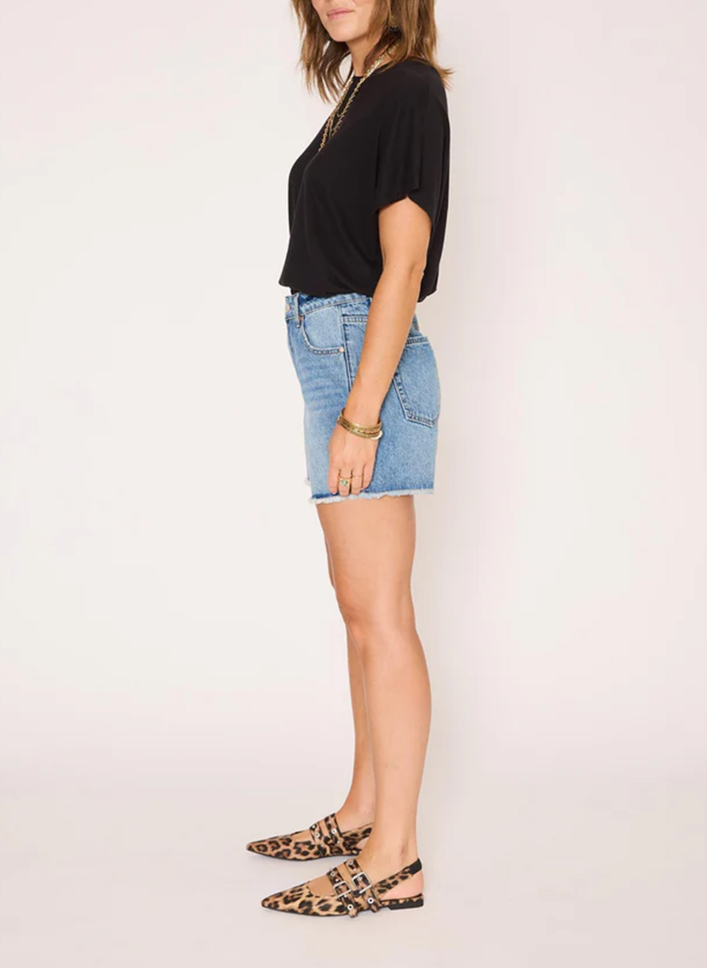 Straight-leg cotton denim shorts MKT Blue