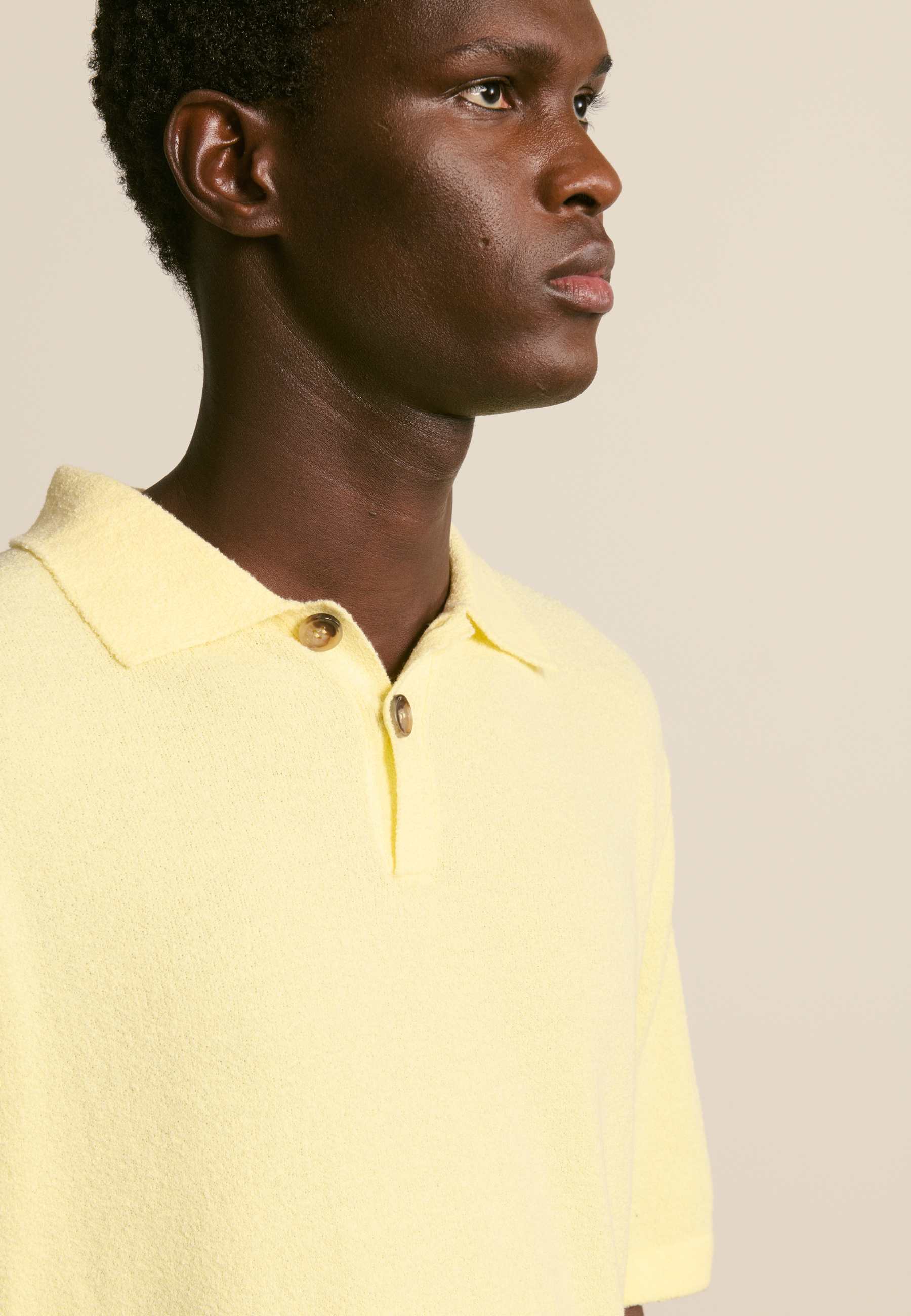 Polo en coton bouclette MAISON MONTAGUT Jaune