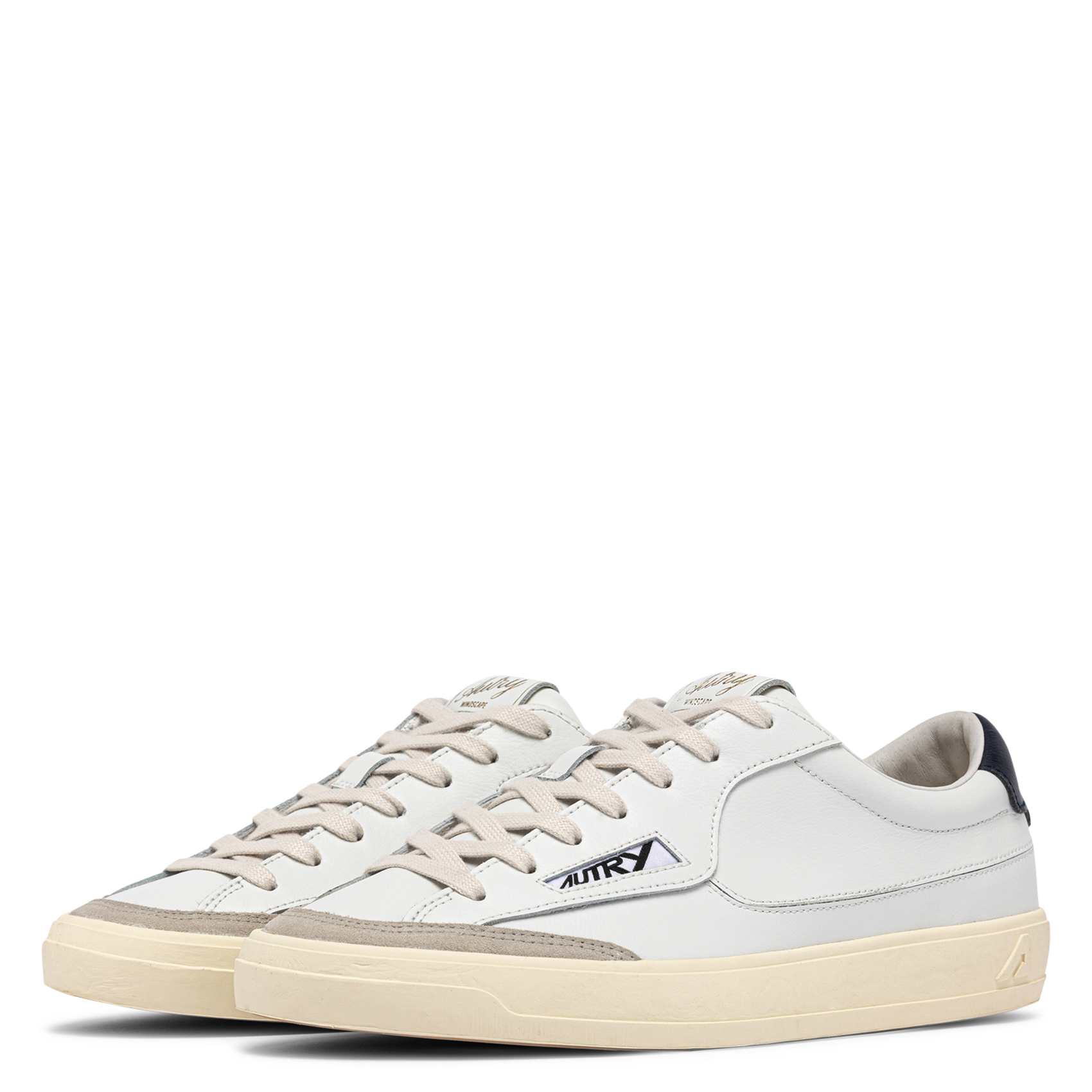 Lage baskets van leermix AUTRY Blauw