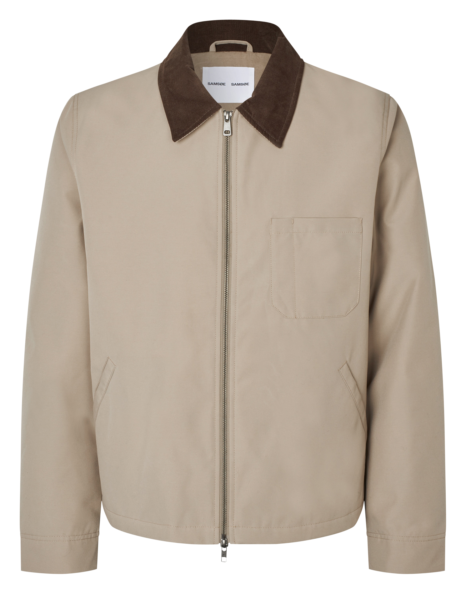 Straight jacket with classic collar SAMSOE SAMSOE Grey