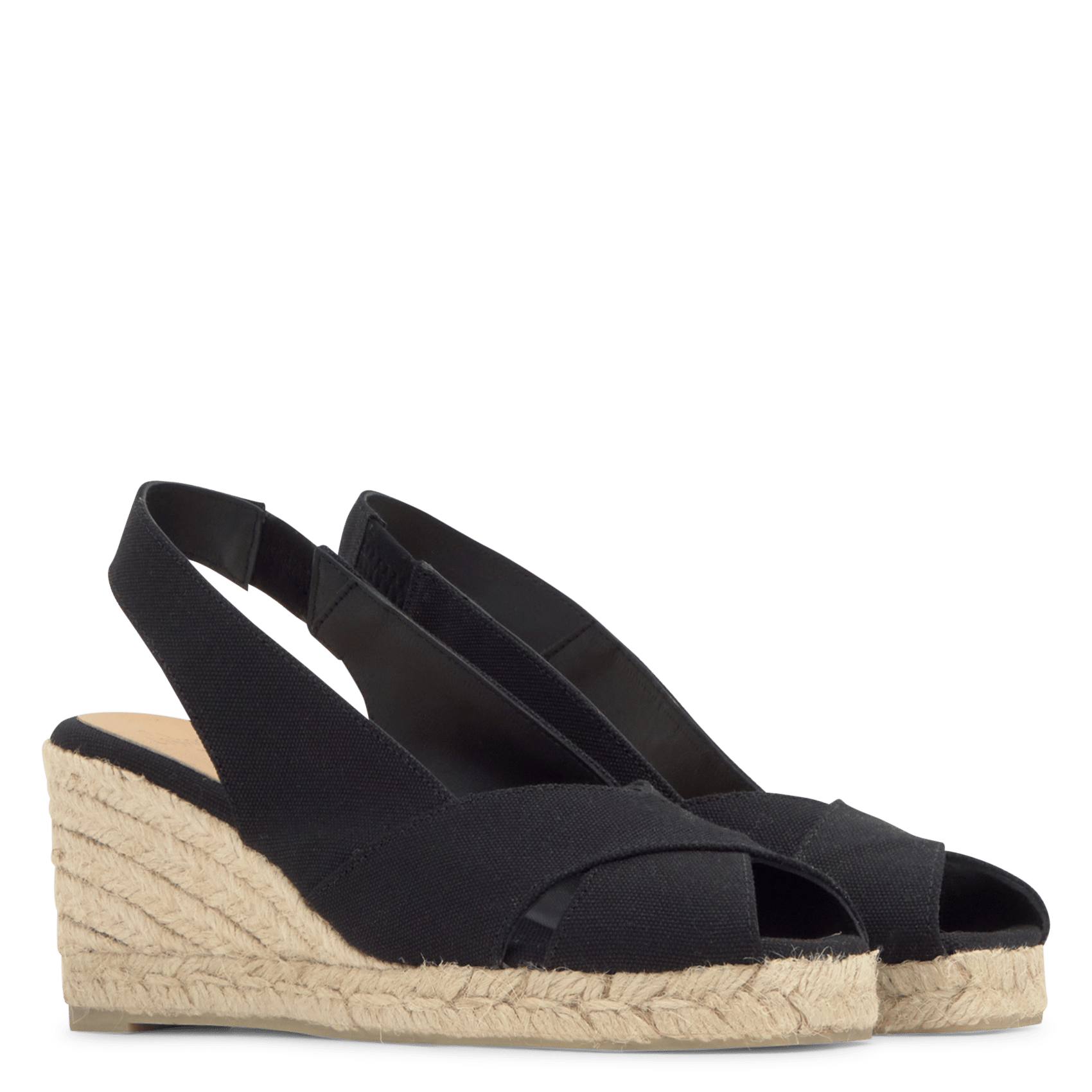 Wedge espadrilles in organic cotton CASTANER Black