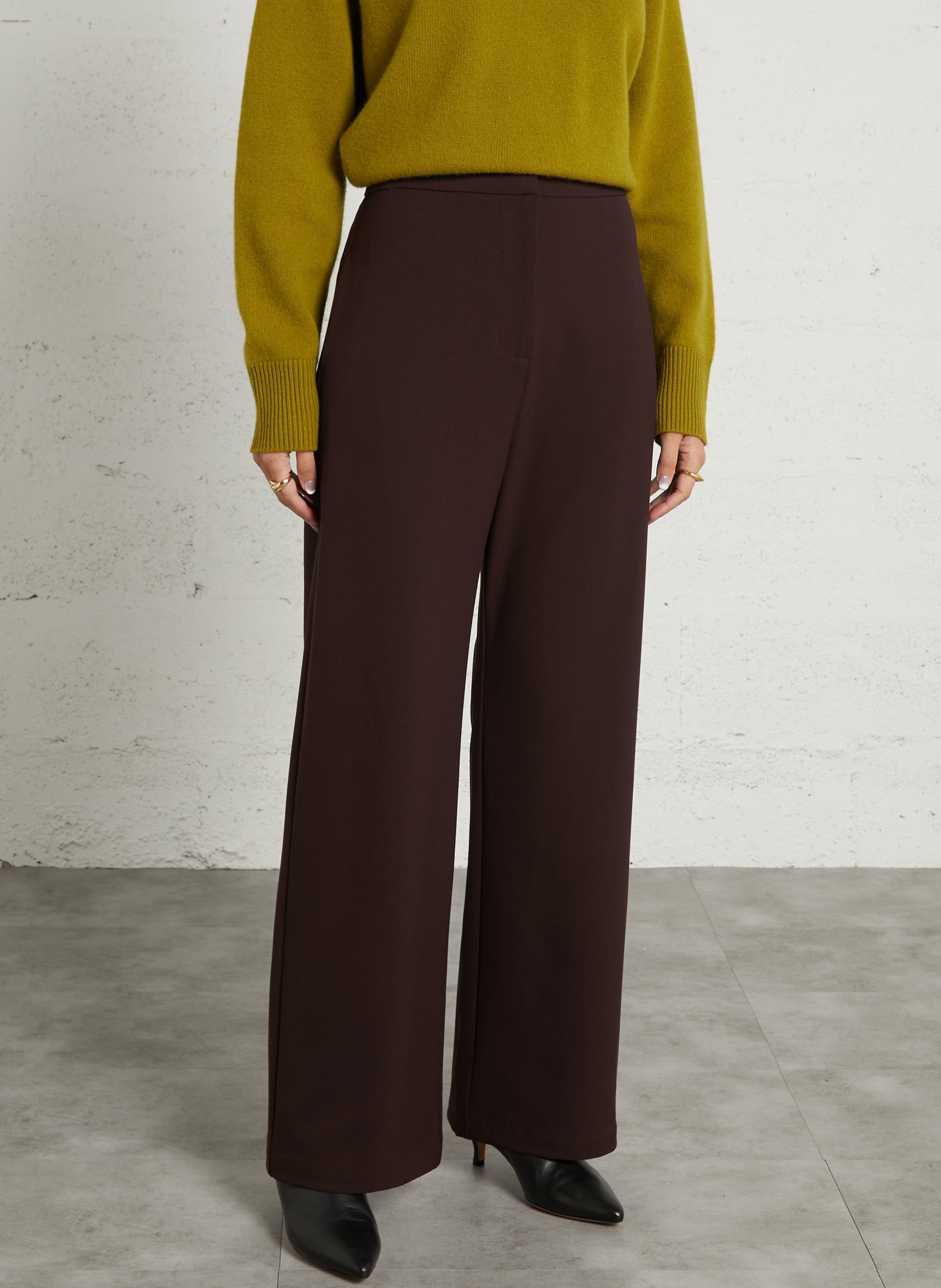 Azawood high-waisted wide-leg trousers SUNCOO Plums