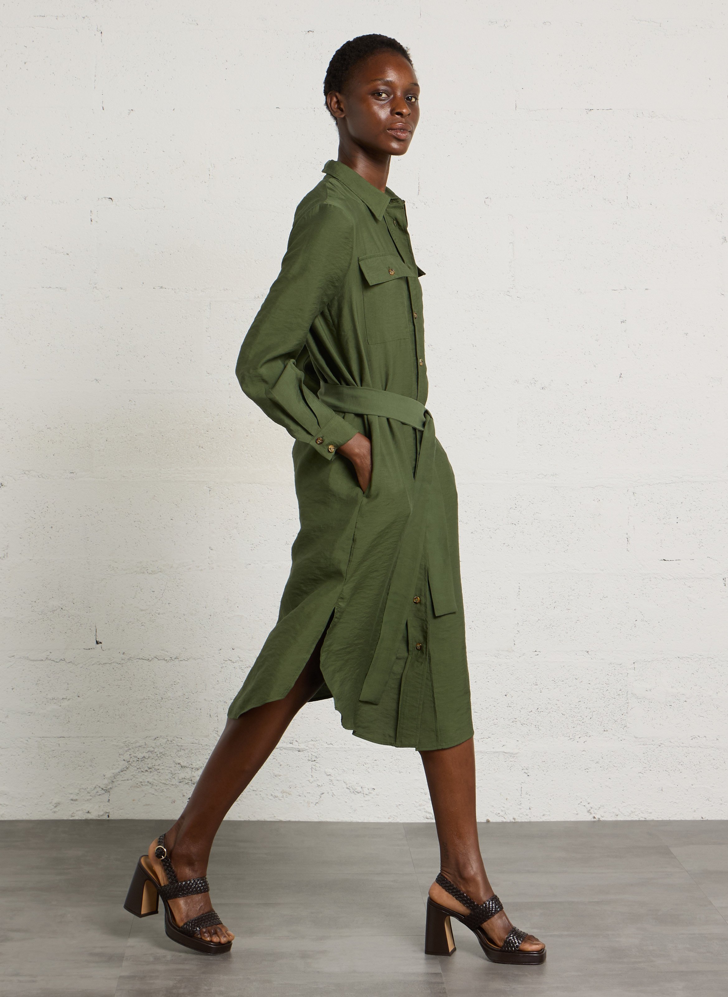 Shirt dress MAISON 123 Khaki