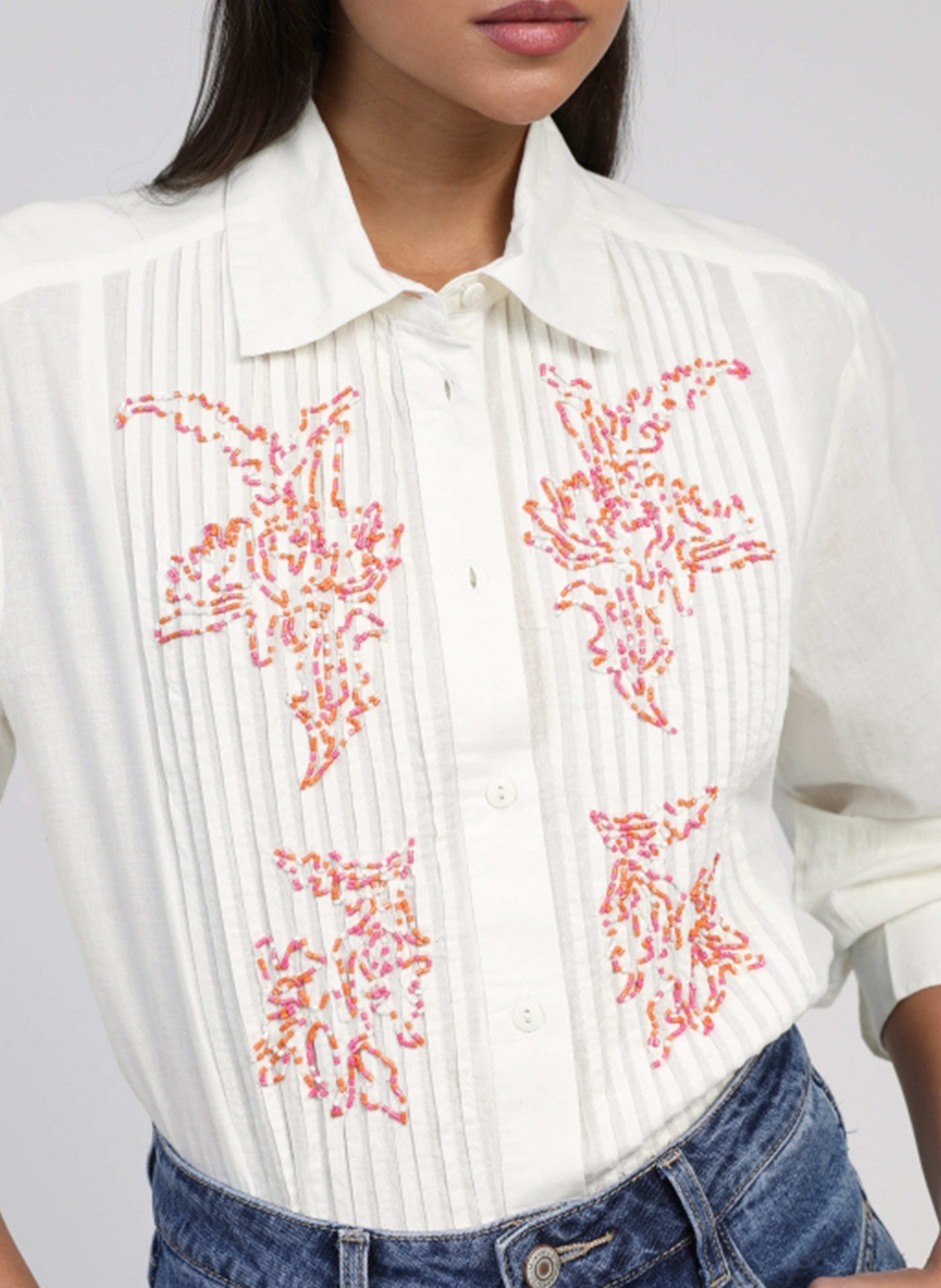 Baumwoll-Bluse AN'GE Beige