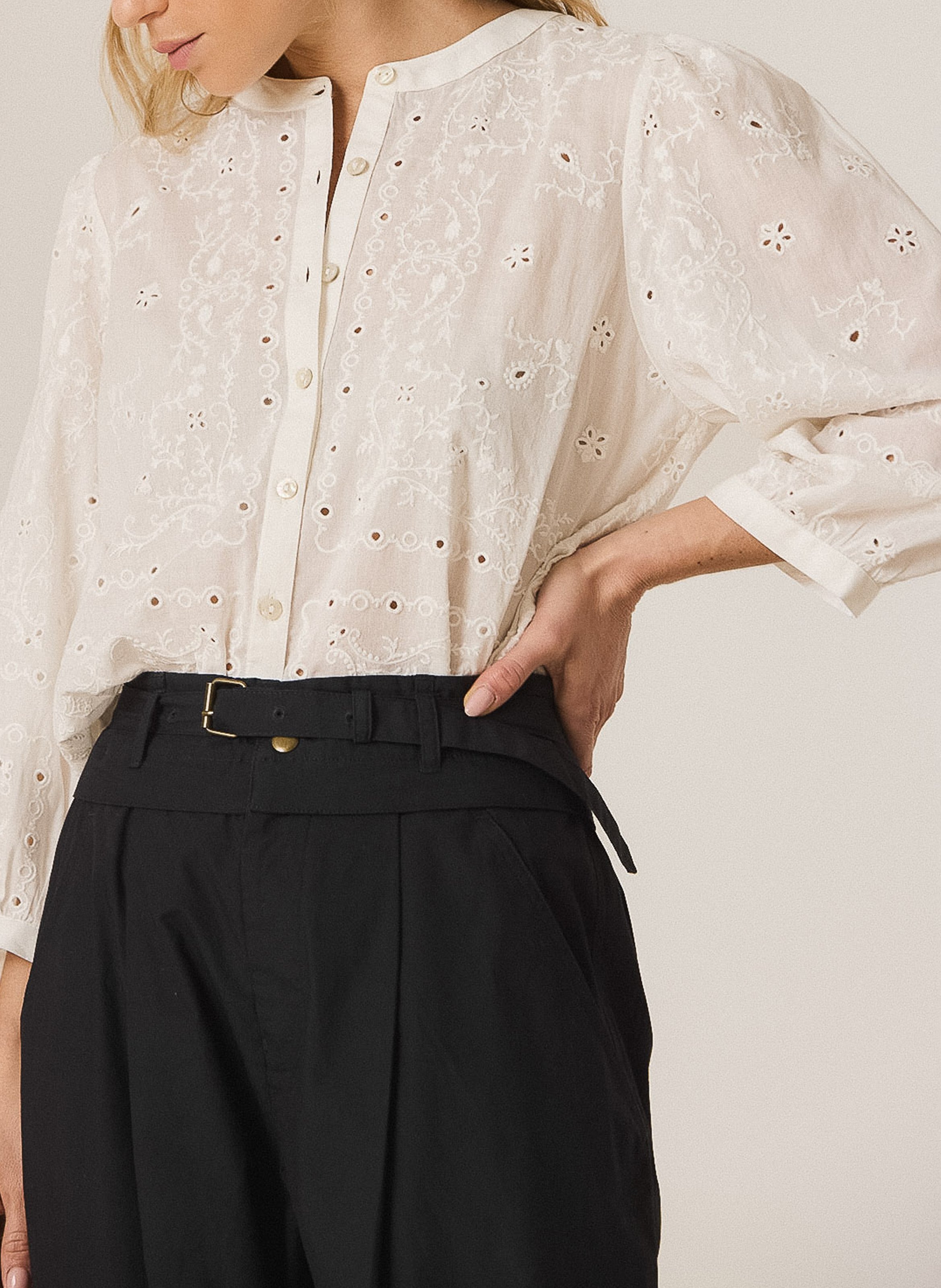 Oversized cotton shirt INDI & COLD White