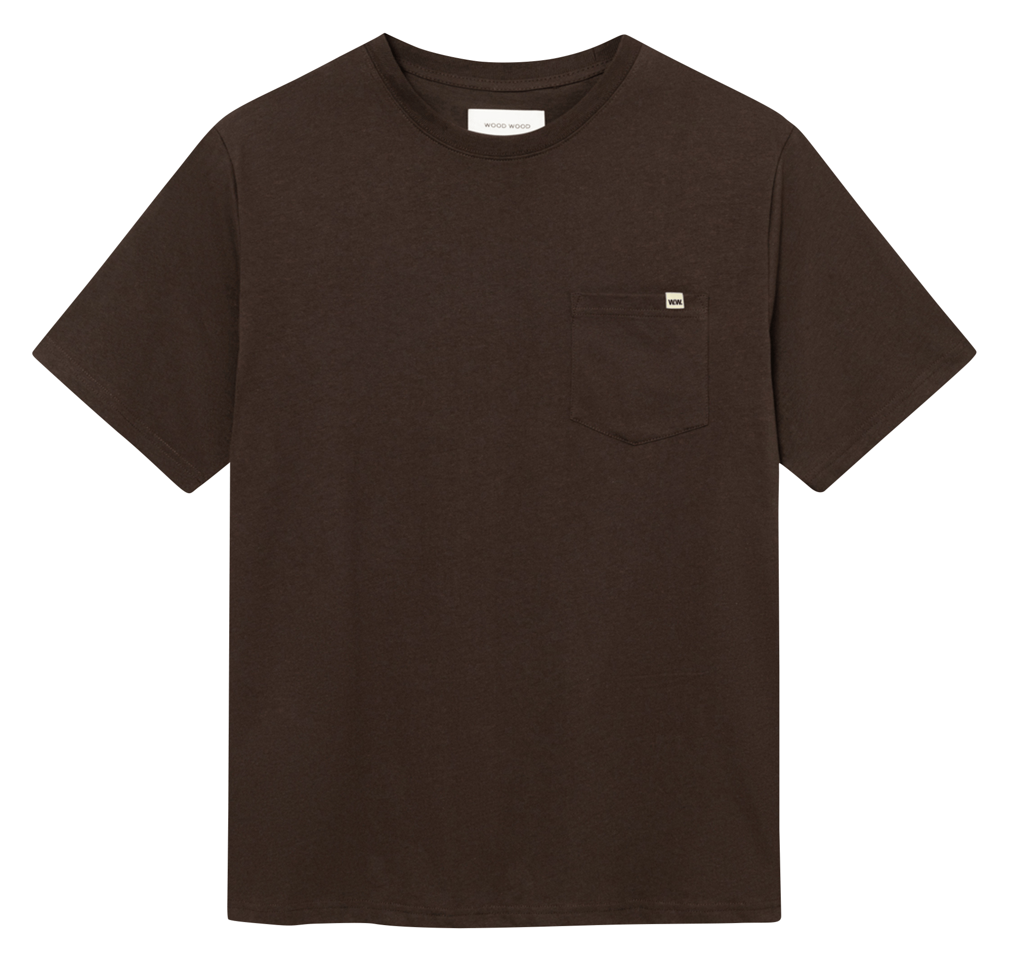 Tee-shirt col rond en coton WOOD WOOD Marron