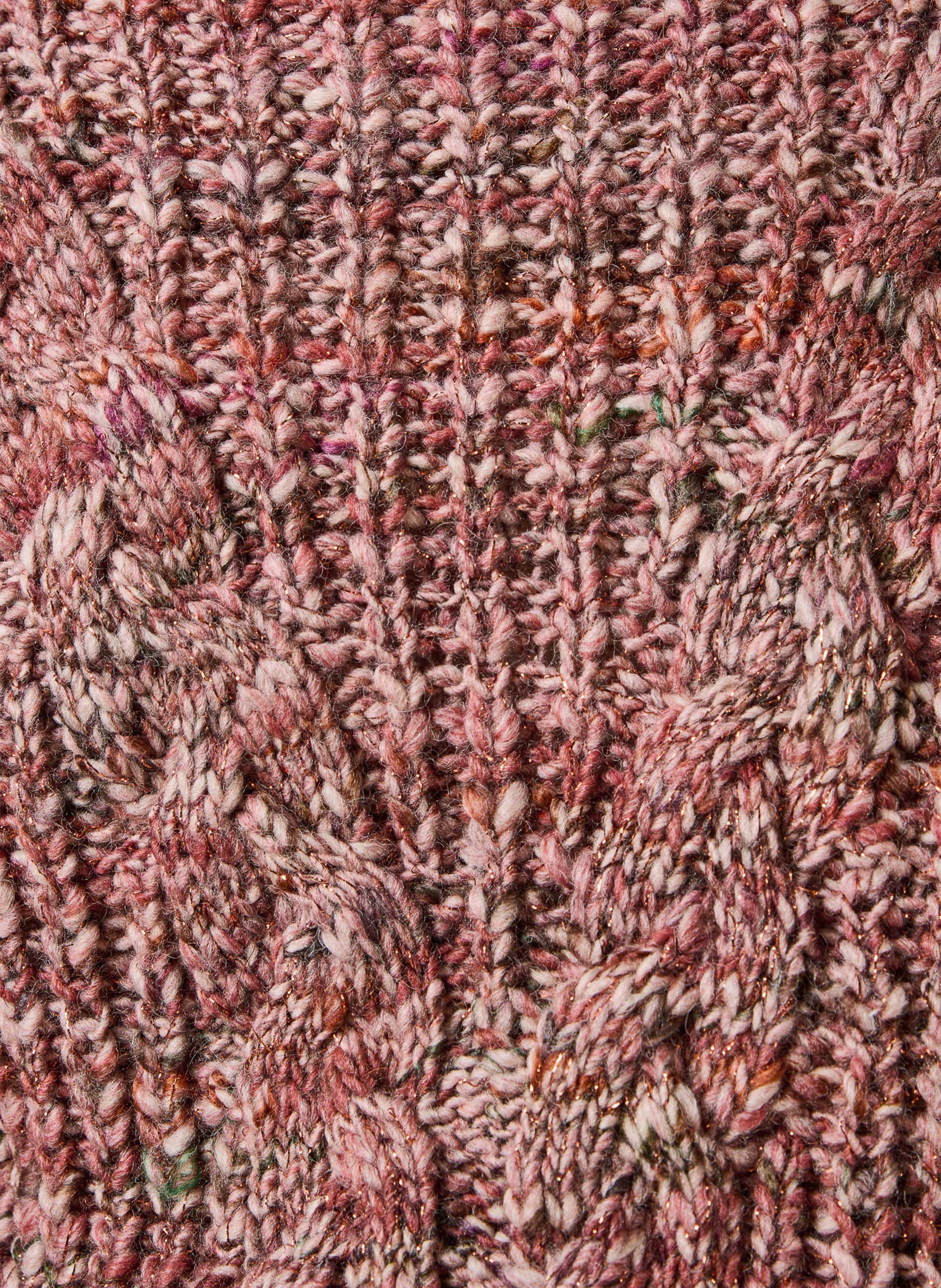 Pull droit col montant en maille LA FEE MARABOUTEE Rose