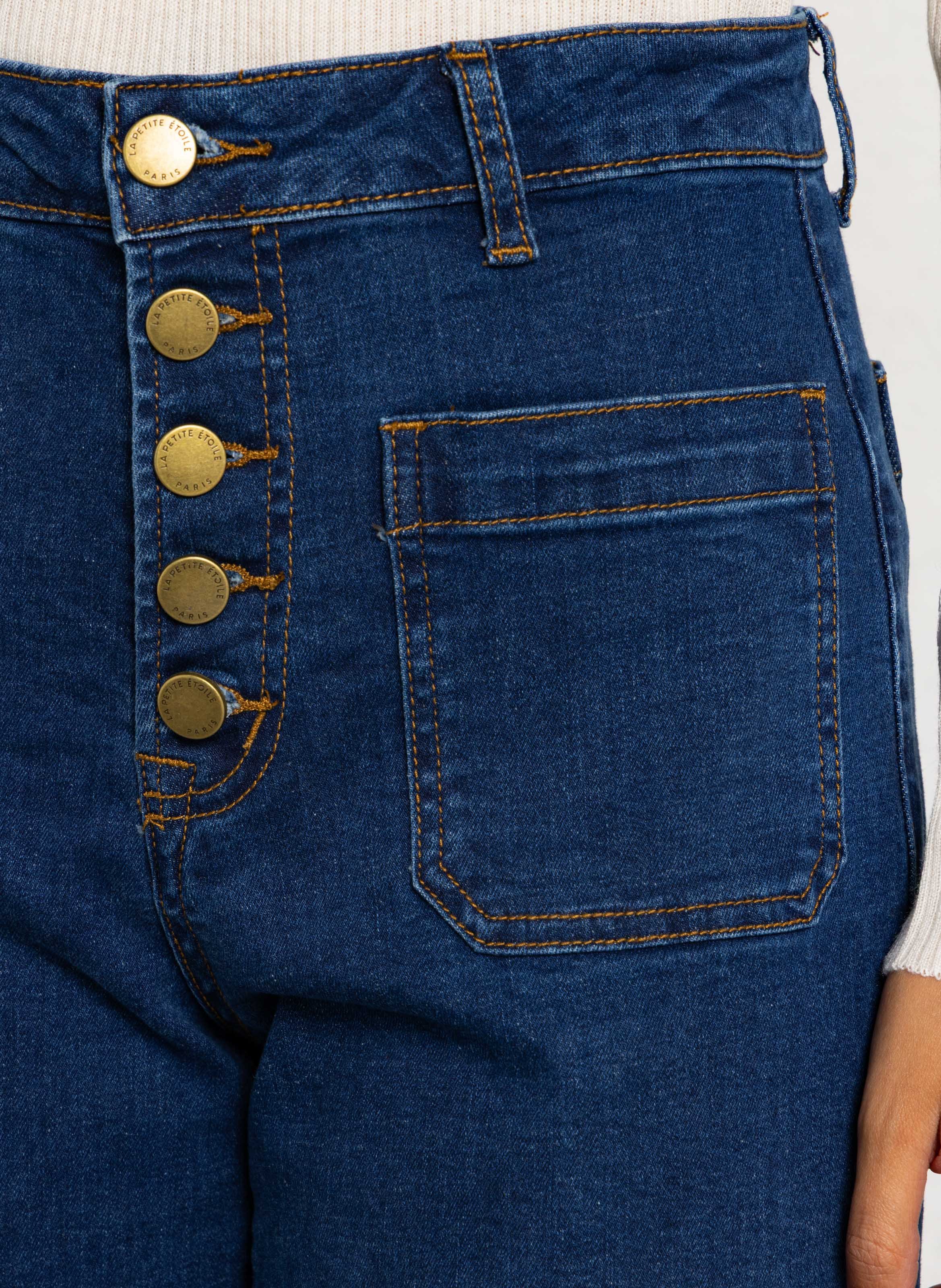 Jean taille haute évasée LA PETITE ETOILE Jean brut