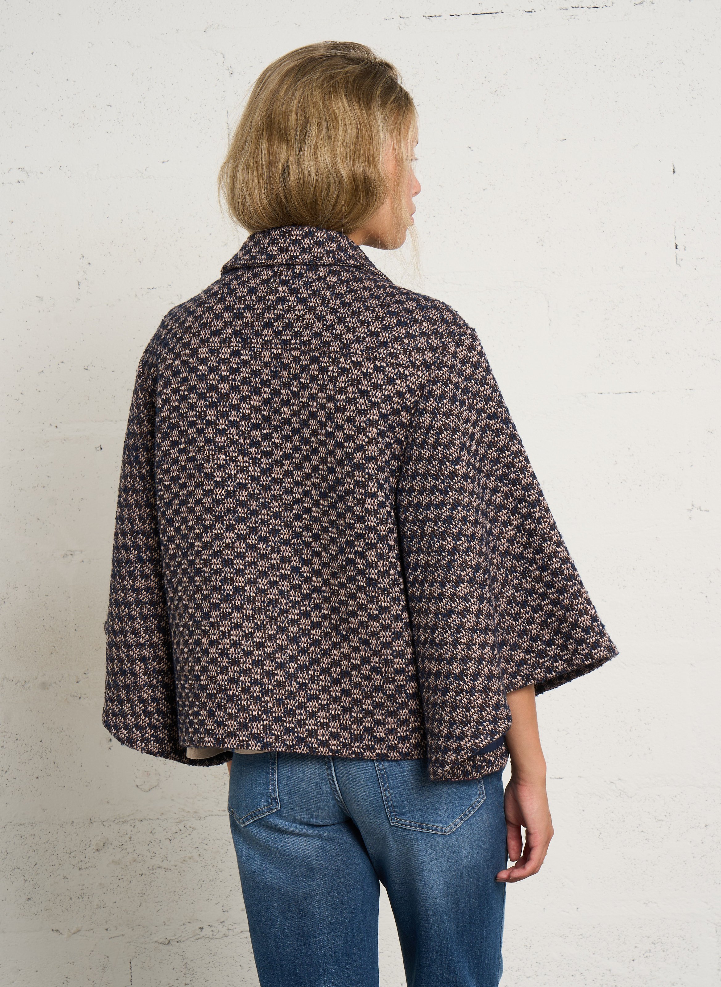 Oversized tweed effect jacket PLEASE Blue