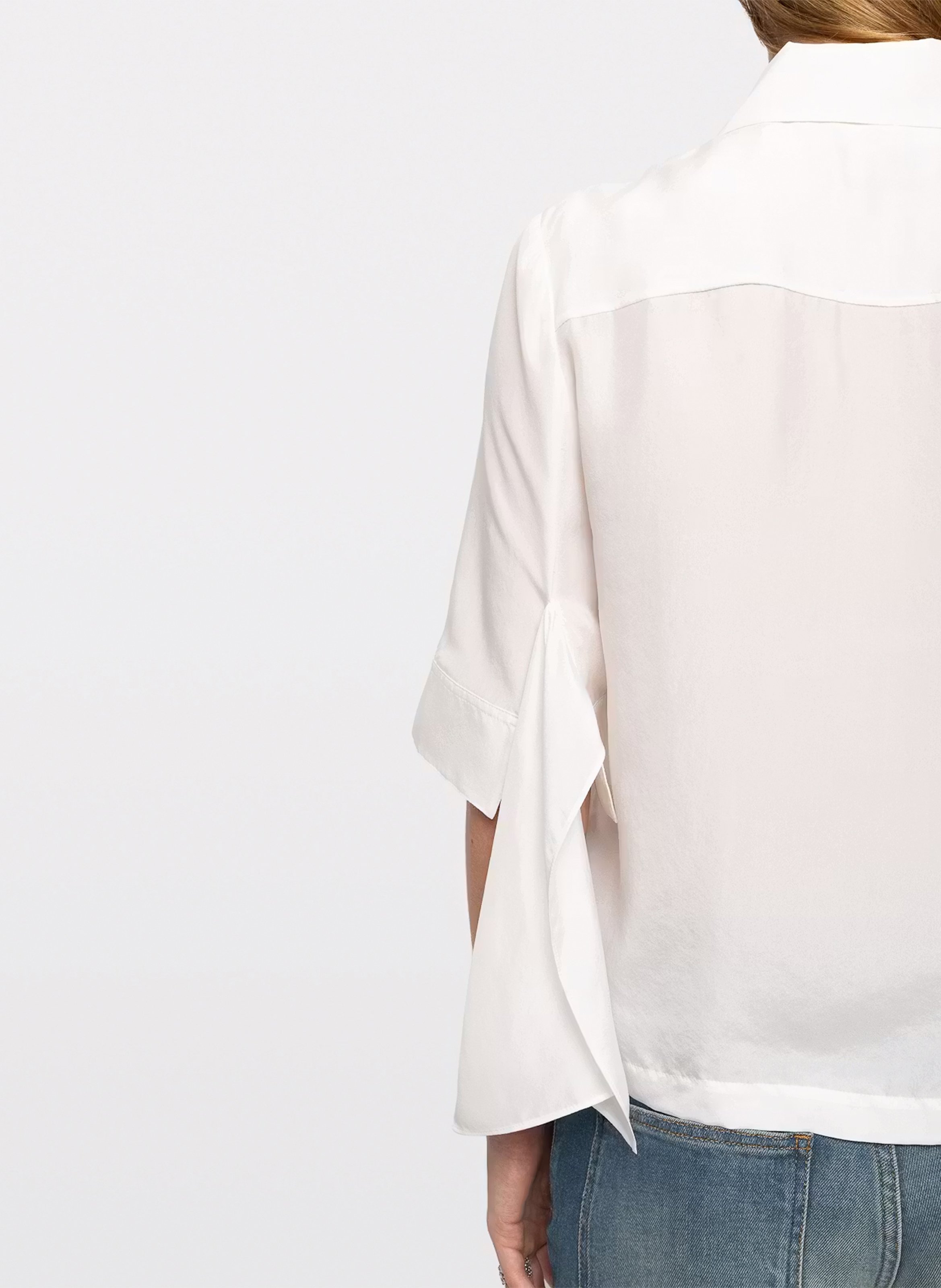 Straight-cut silk shirt with classic collar ZADIG&VOLTAIRE White