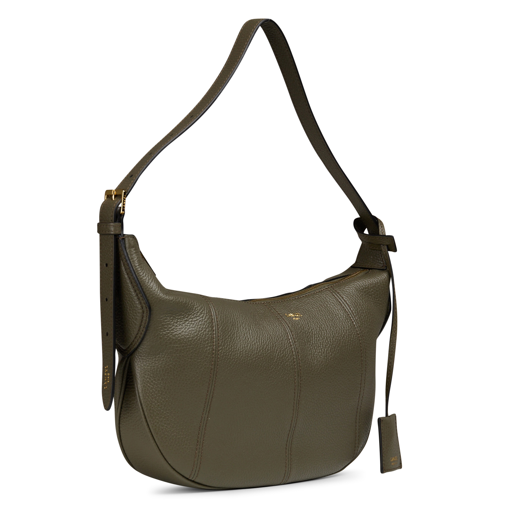 Hobo shoulder bag in leather LANCEL Khaki