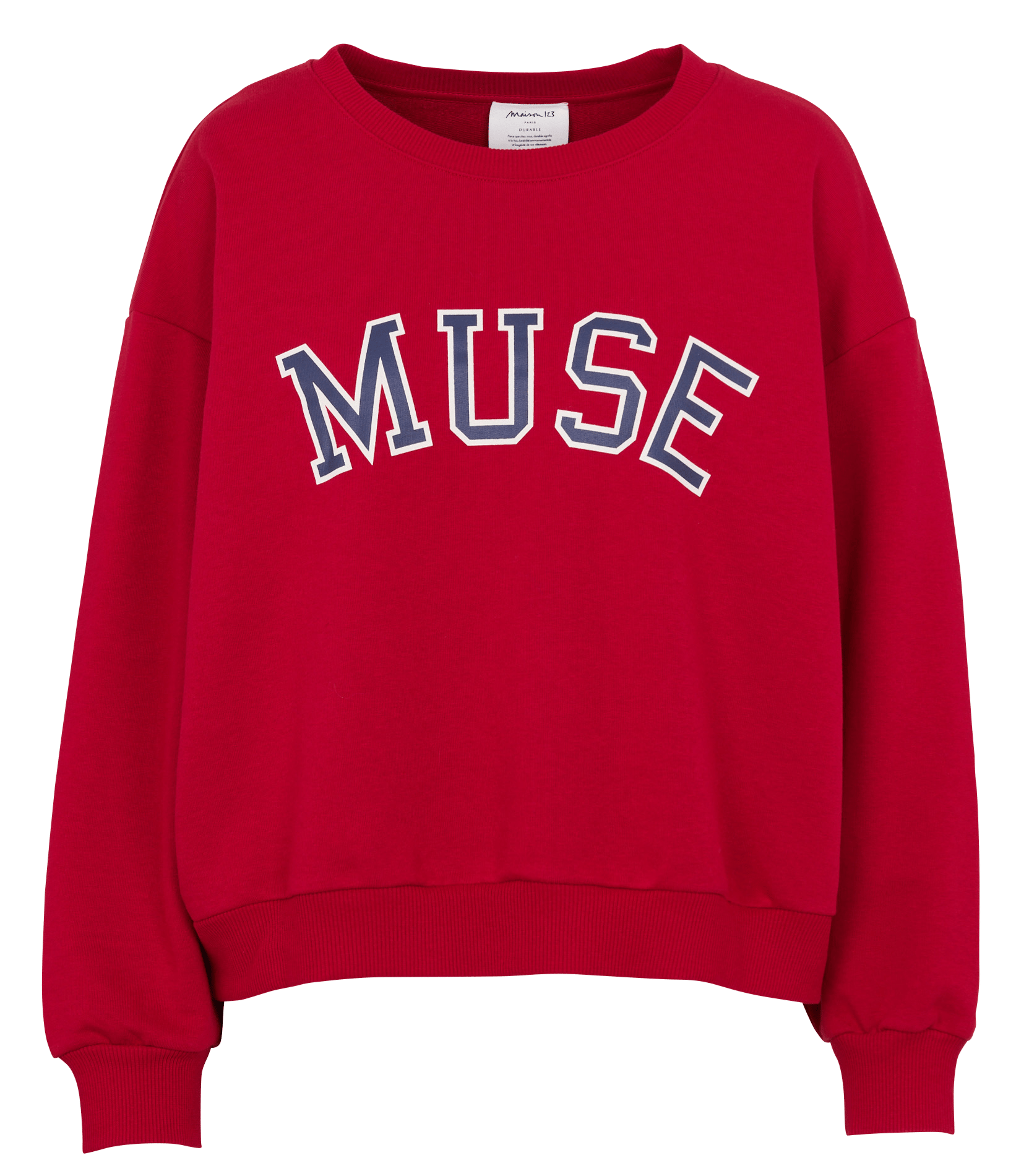 Rechte sweater met patroon van gemengd katoen MAISON 123 Rood