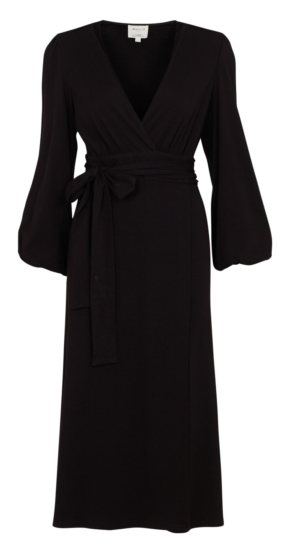 Robe longue portefeuille en coton mélangé MAISON 123 Noir