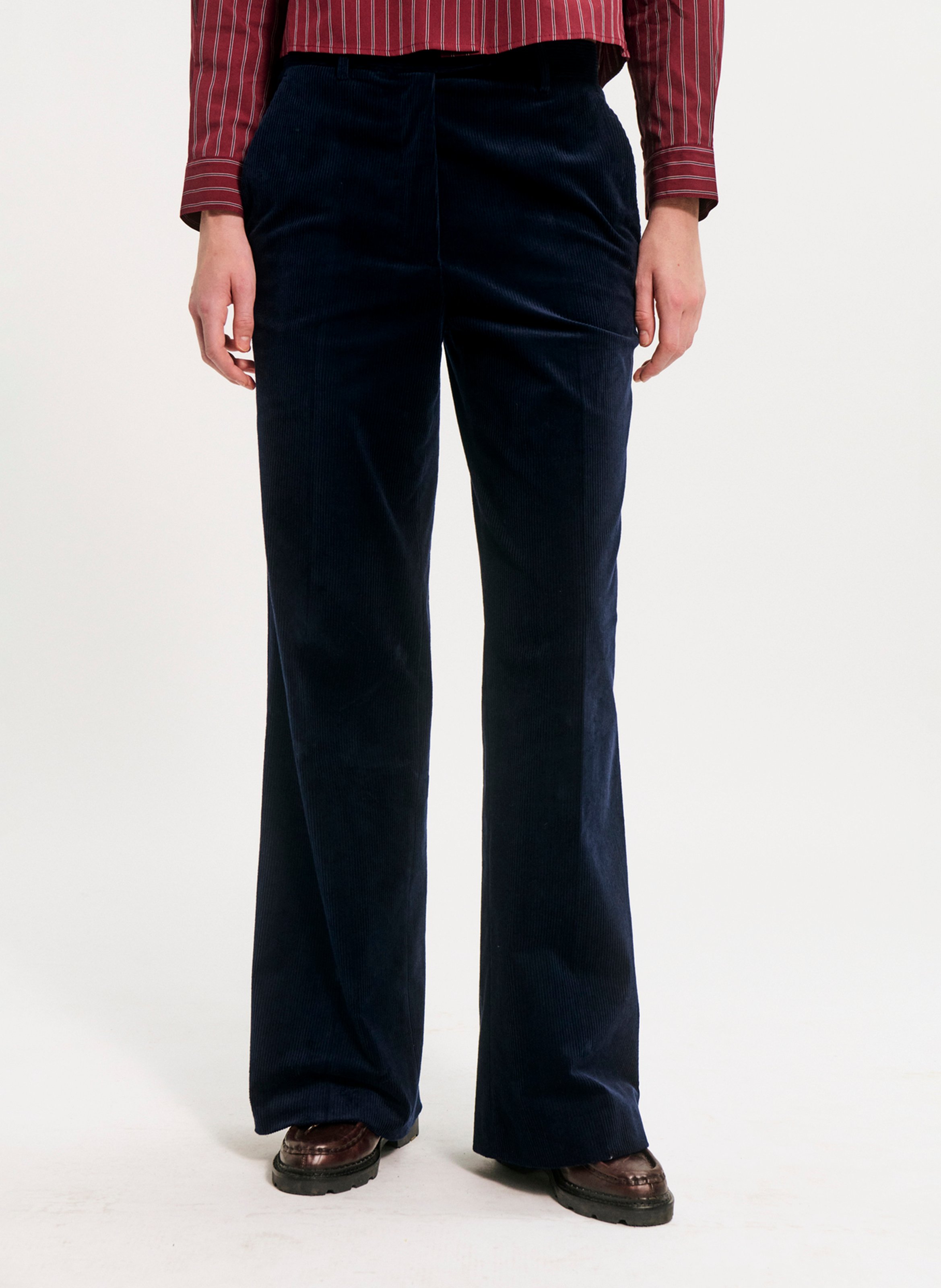 Pantalon droit en coton mélangé PABLO Bleu
