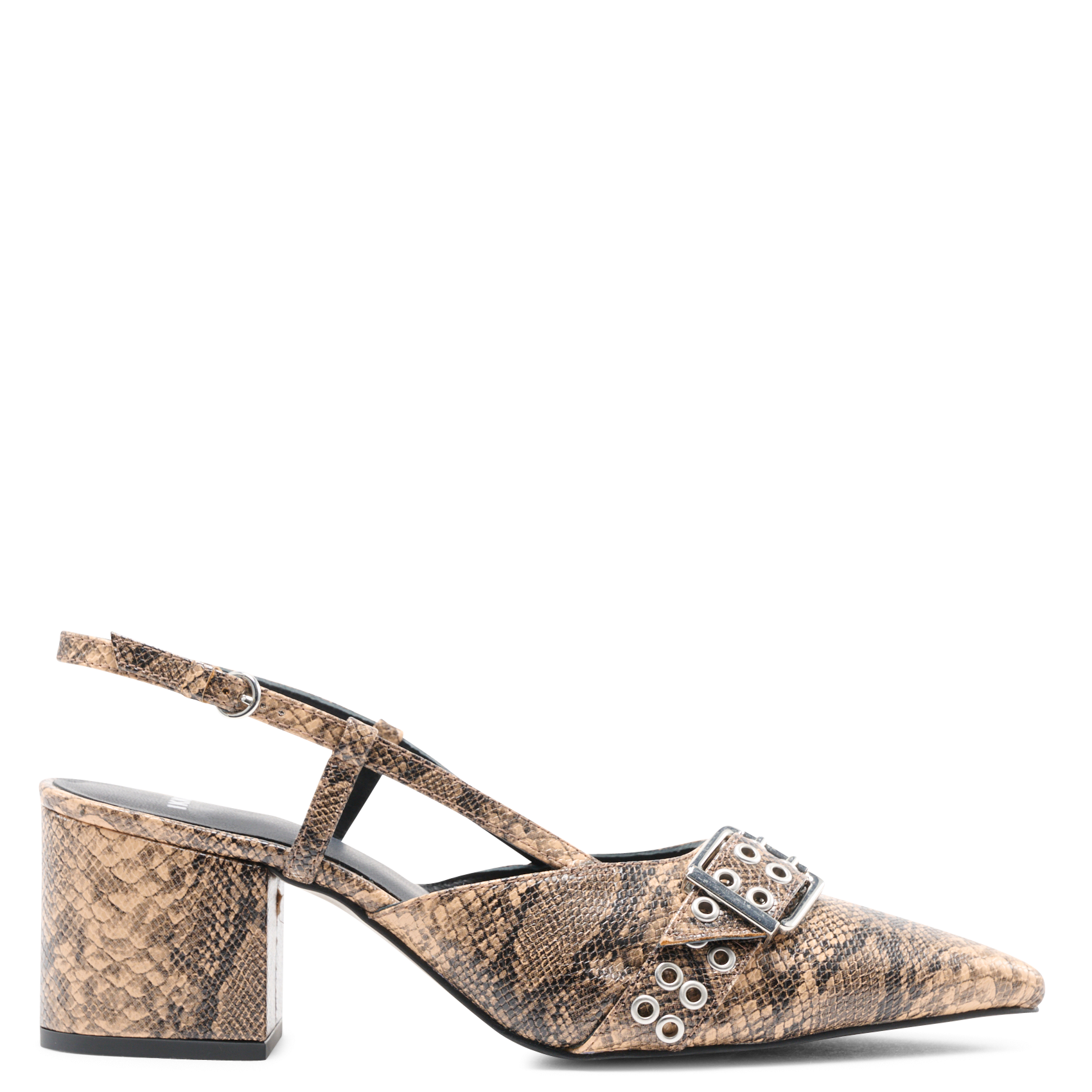 Slingbacks à imprimé animalier IKKS Marron