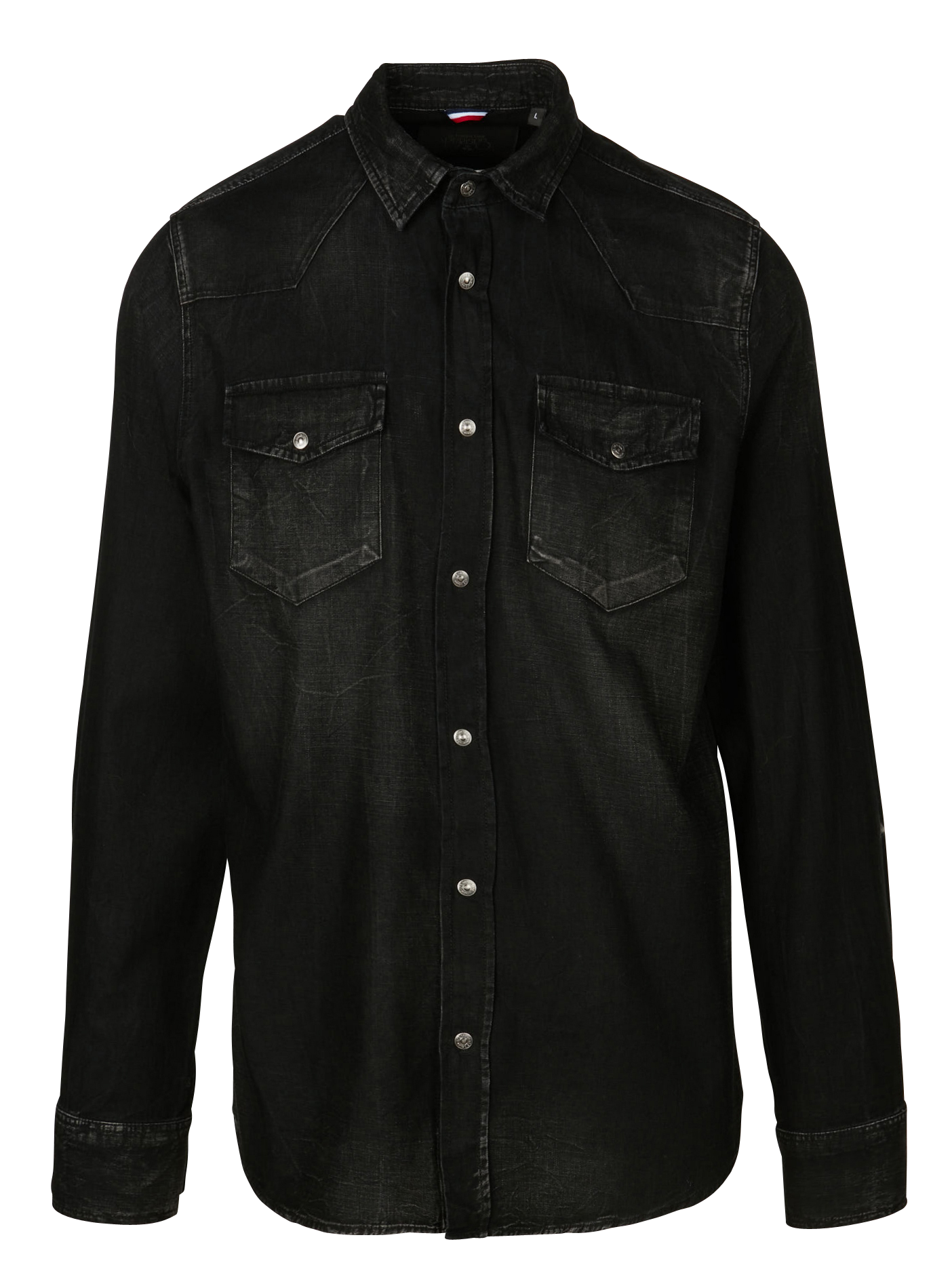 Regular-fit cotton shirt with classic collar LE TEMPS DES CERISES Black