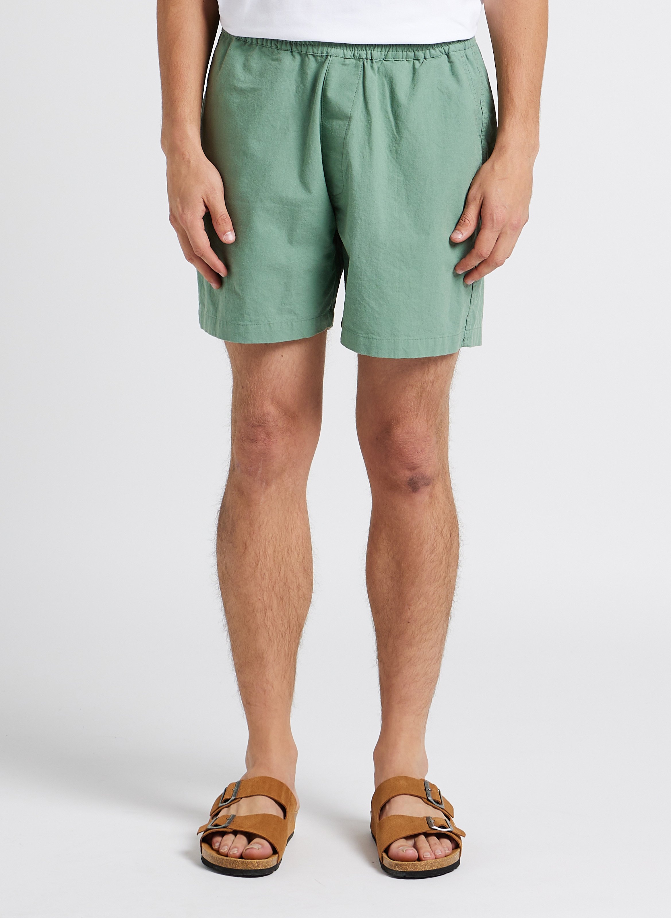 Short droit en coton bio mélangé  HOMECORE Vert