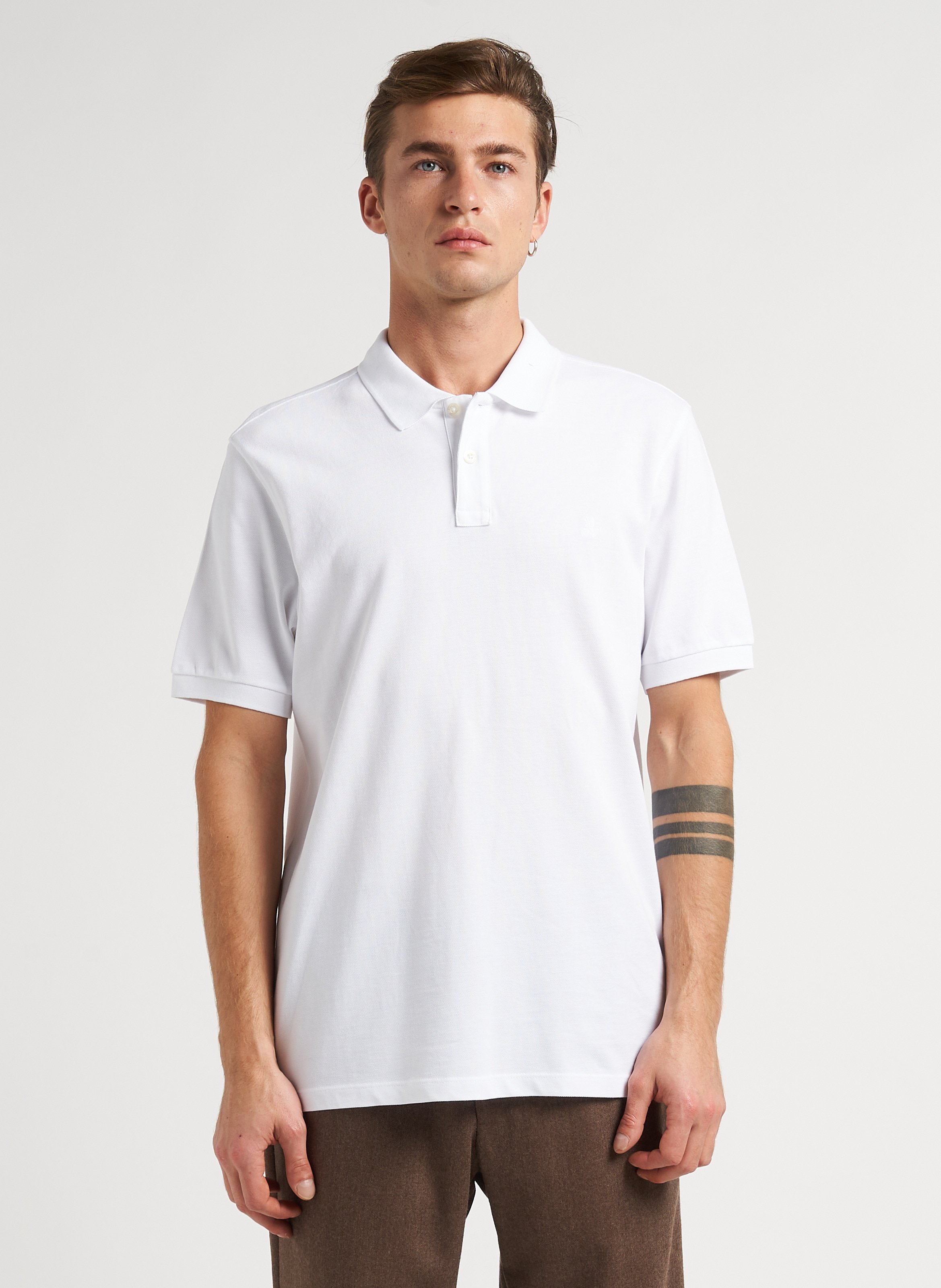 Polo regular fit en coton bio Blanc