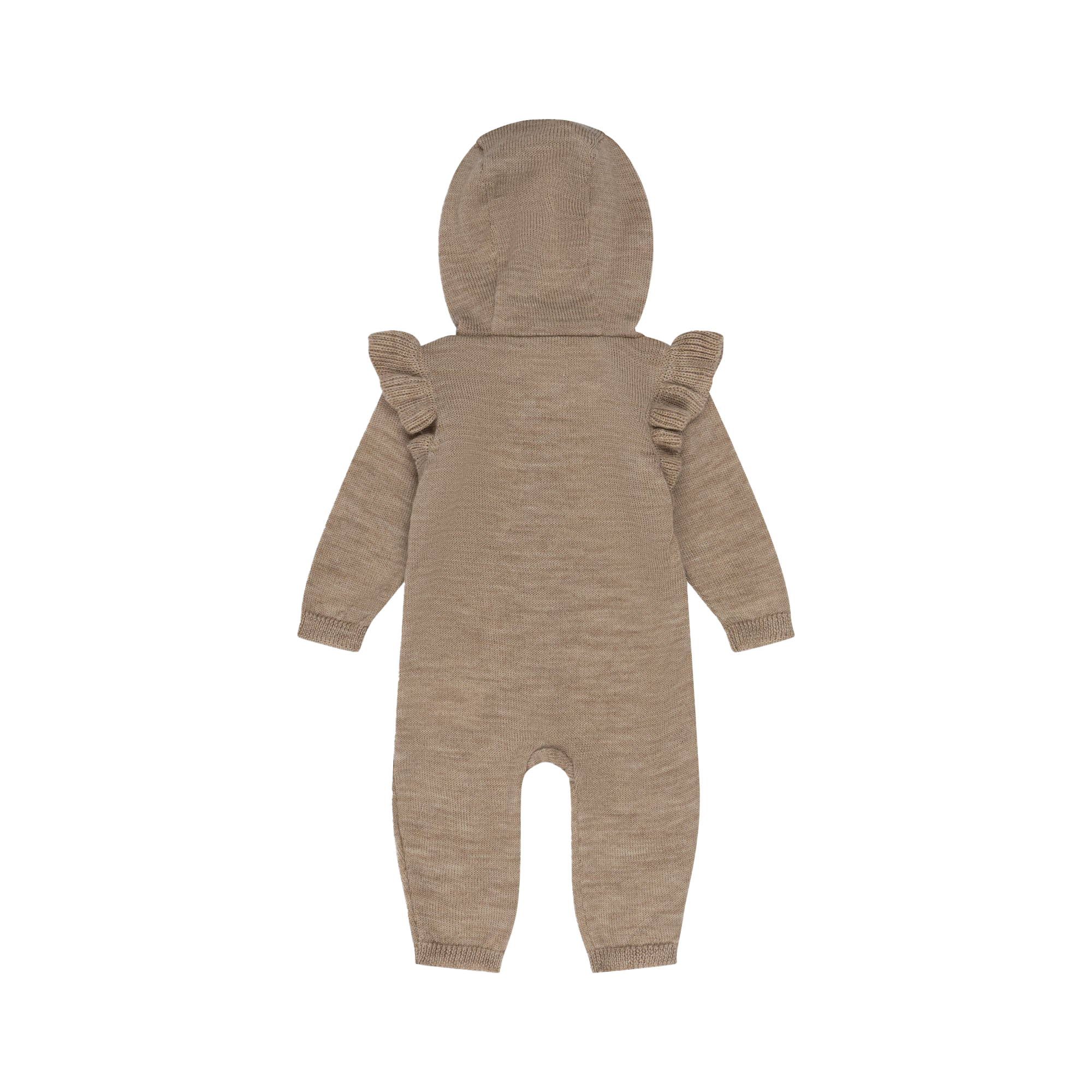 Grenouillère à capuche en laine KONGES SLOJD Marron