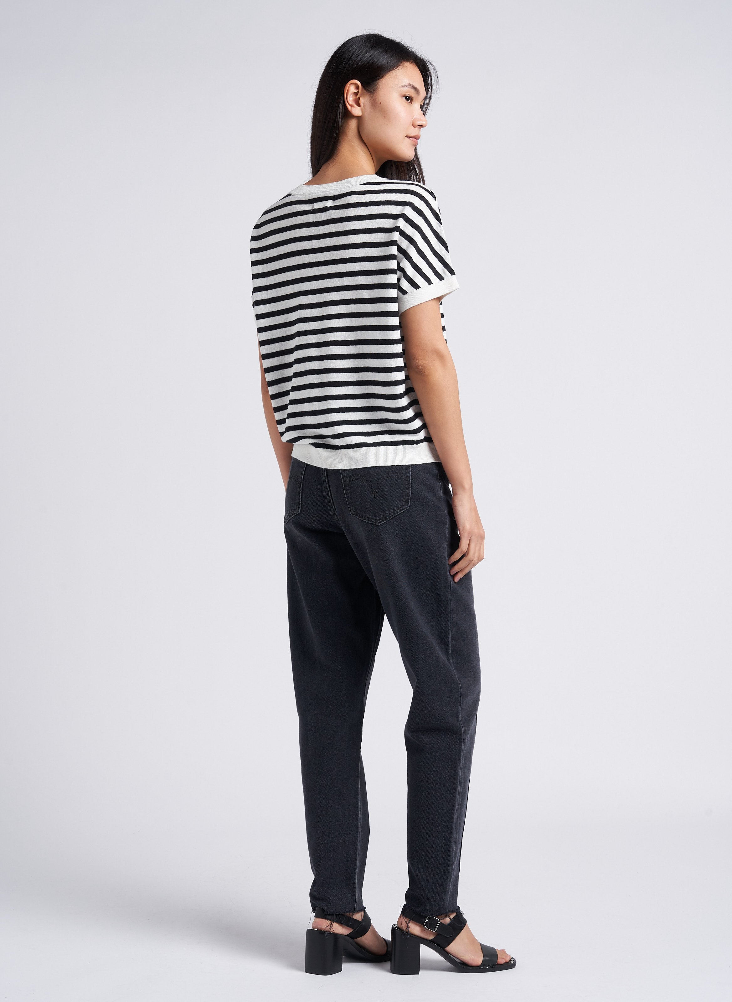 Jean mom taille haute en coton LEVI'S Noir