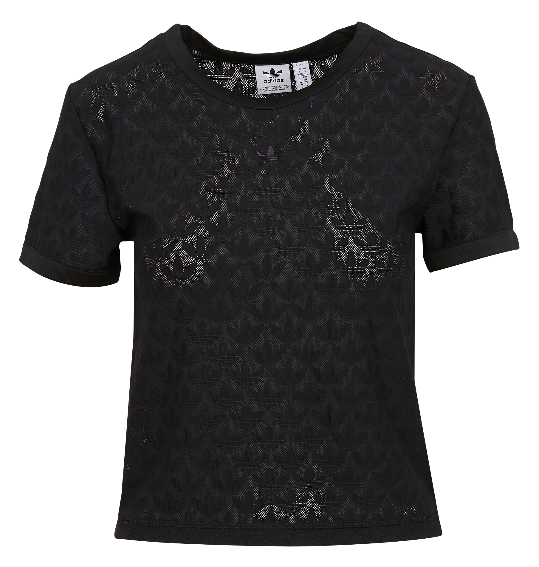 Tee-shirt manches courtes jacquard monogramme ADIDAS Noir