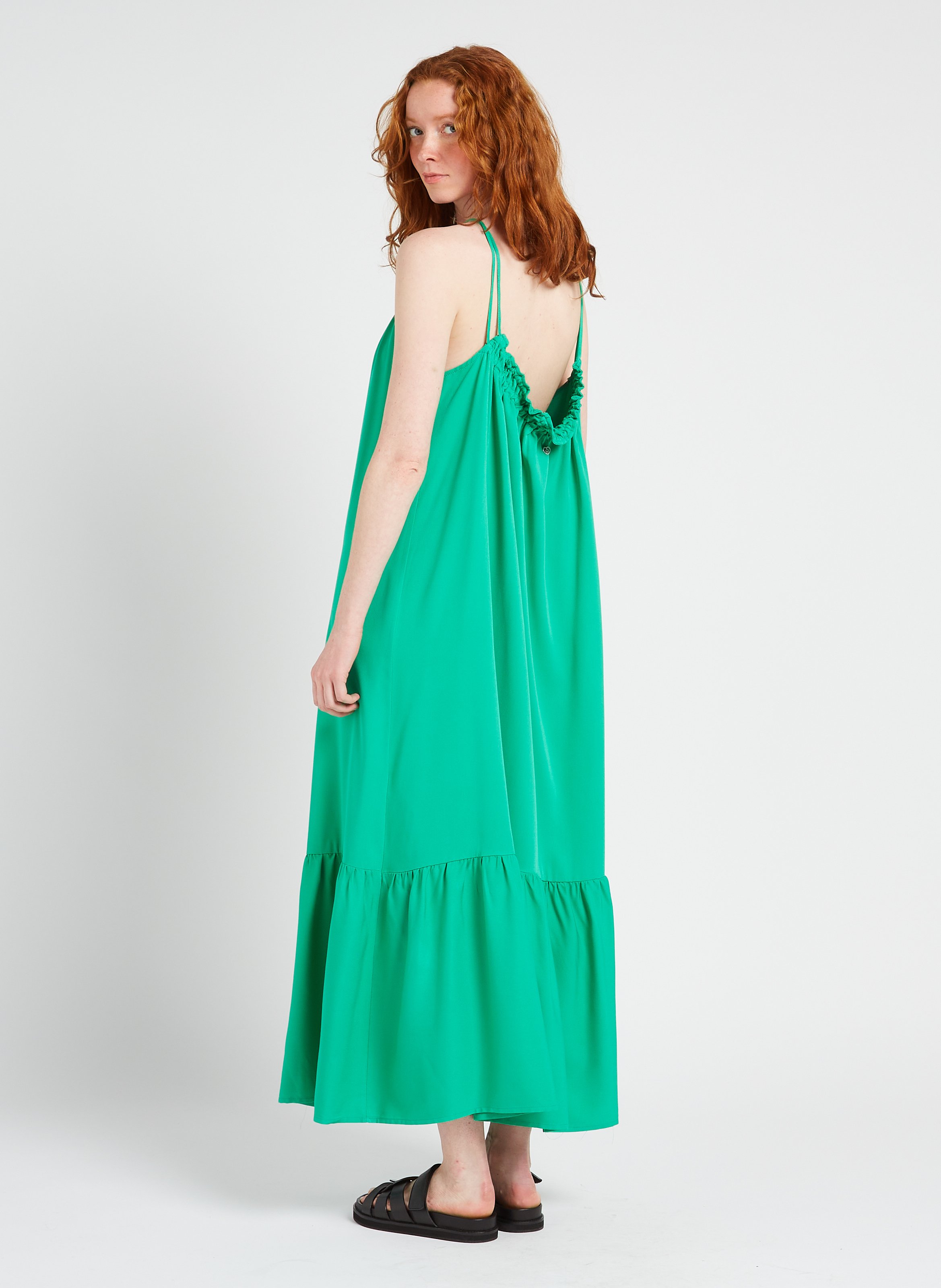 Robe longue droite PLEASE Vert