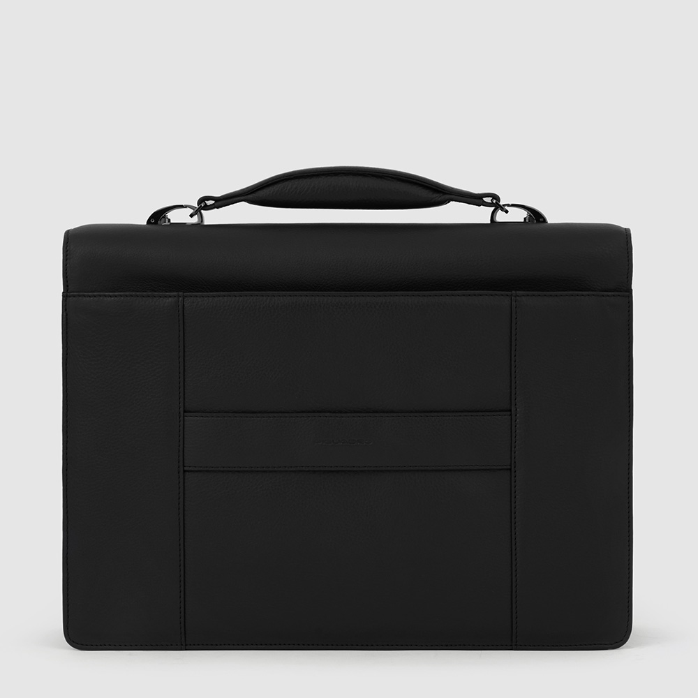 Leather messenger bag PIQUADRO Black